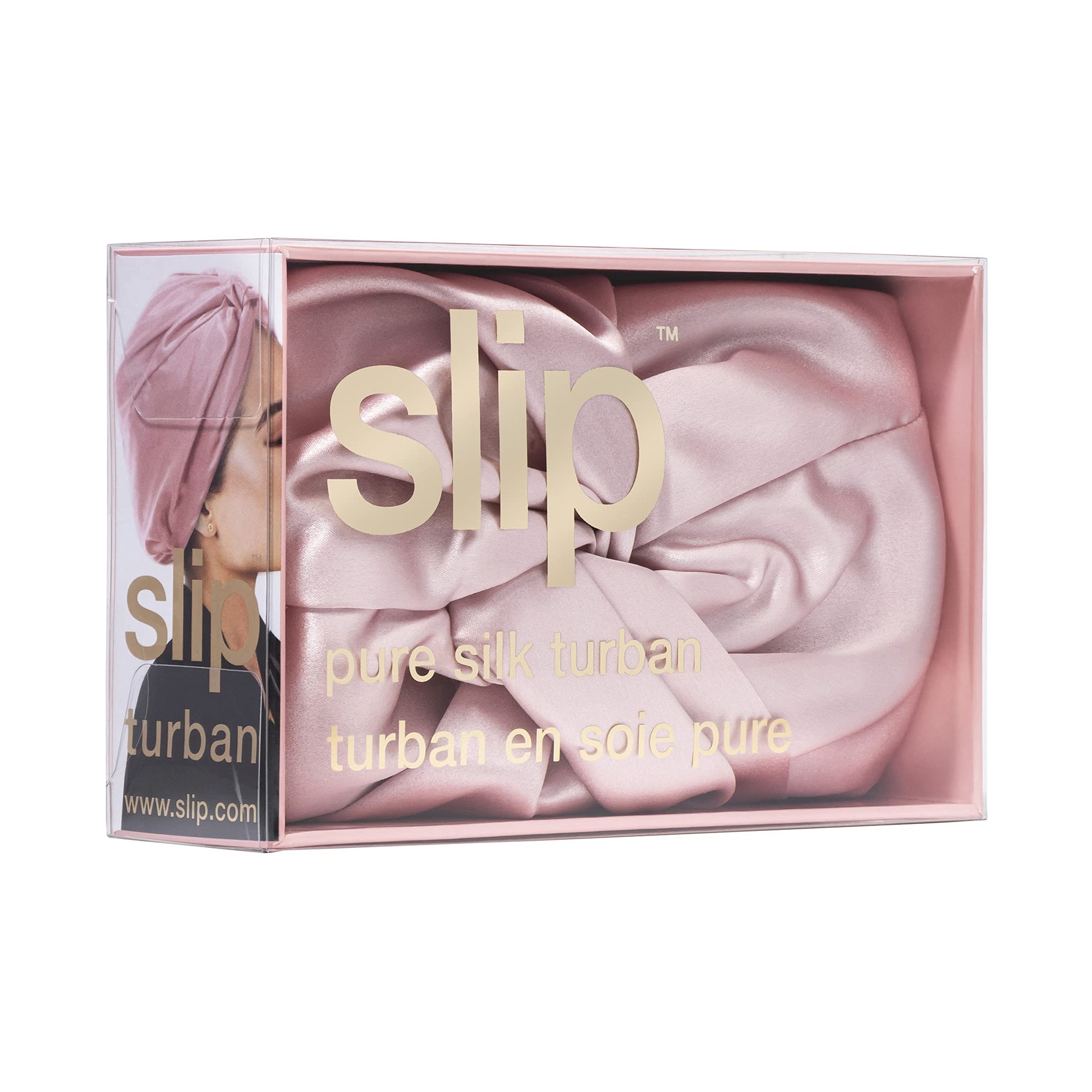Slip Silk Pink Turban - Slipsilk Pure Mulberry 22 Momme Silk