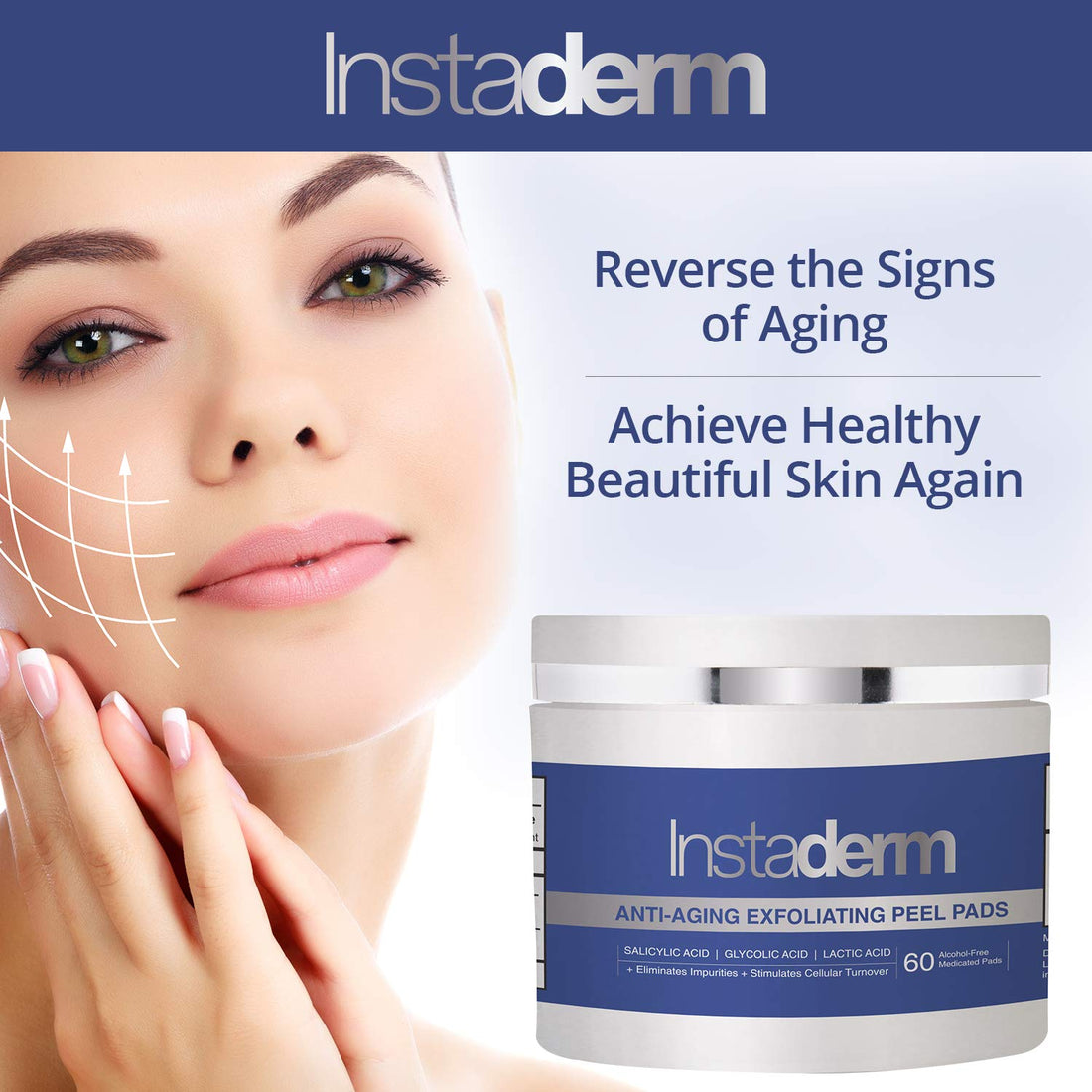 Anti-Aging Exfoliating Peel Pads – Smooth’s Fine Lines, Wrinkles, Dark Spots & Skin Roughness to Enhance the Skins Texture & Tone for Radiant Glow.