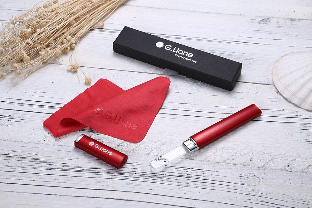 Crystal Nail File With Austria Crystals – G.Liane Professional Nail File In Case Manicure Pedicure Kit For Natural Nails Acrylic Nails Gels Nails Manicure Tools For Home And Salon (Red Highheel)