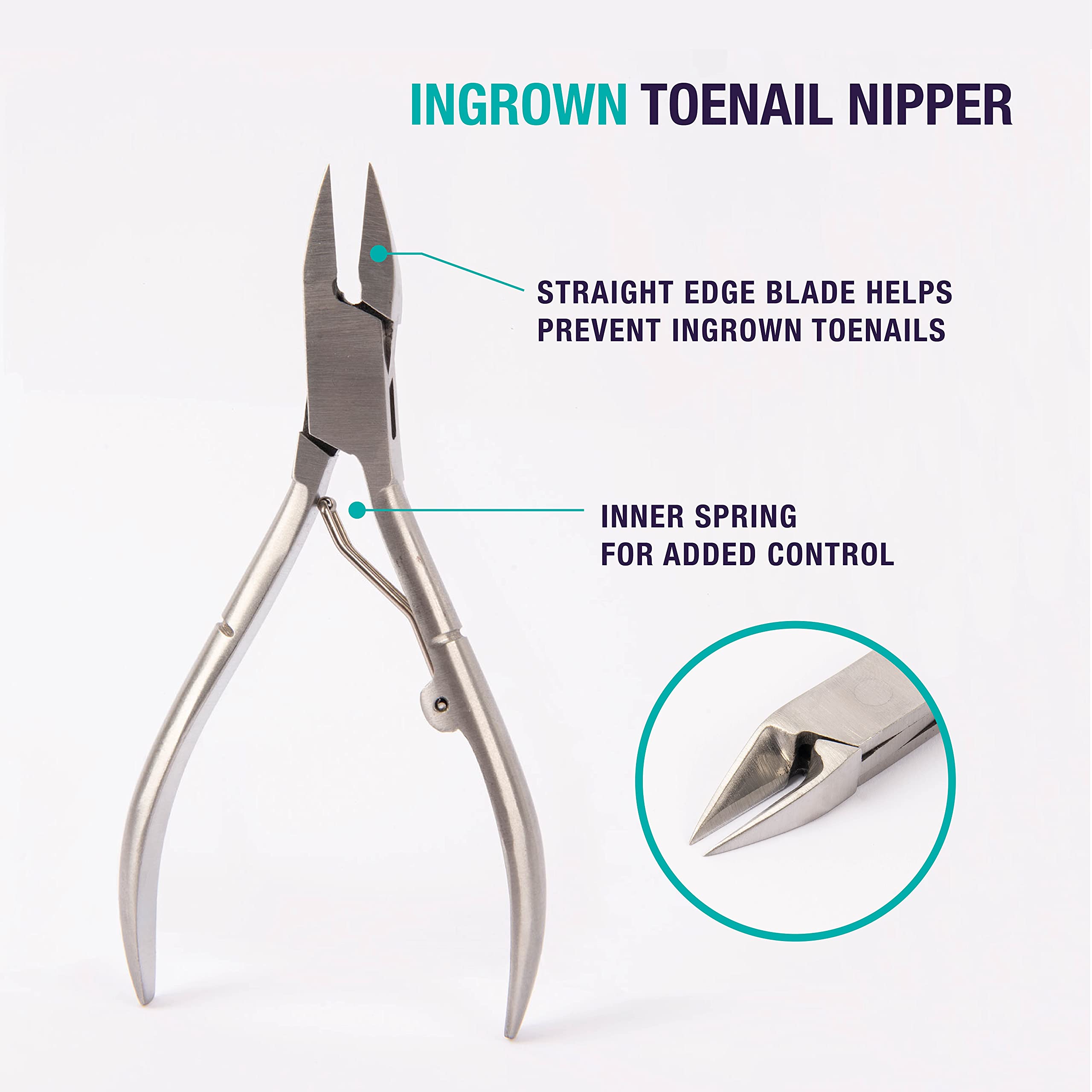 Simply Foot Ingrown Toenail Kit ââ‚¬â€œ Includes a Stainless Steel Toenail Nipper and a Stainless Steel Dual-Ended File ââ‚¬â€œ Easy to Use Foot Care Tools for DIY Pedicures ââ‚¬â€œ Ideal for Men