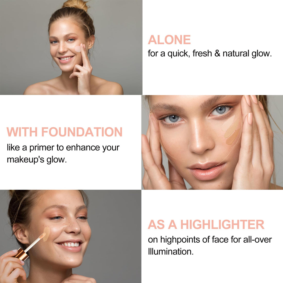 AOLAILIYA Natural Glow Liquid Filter, Face Complexion Booster For an All Day Radiant Glow Soft-Focus Look, Liquid Highlighter Primer, Glow Lotion, Vegan & Cruelty-Free (Fair/Light)