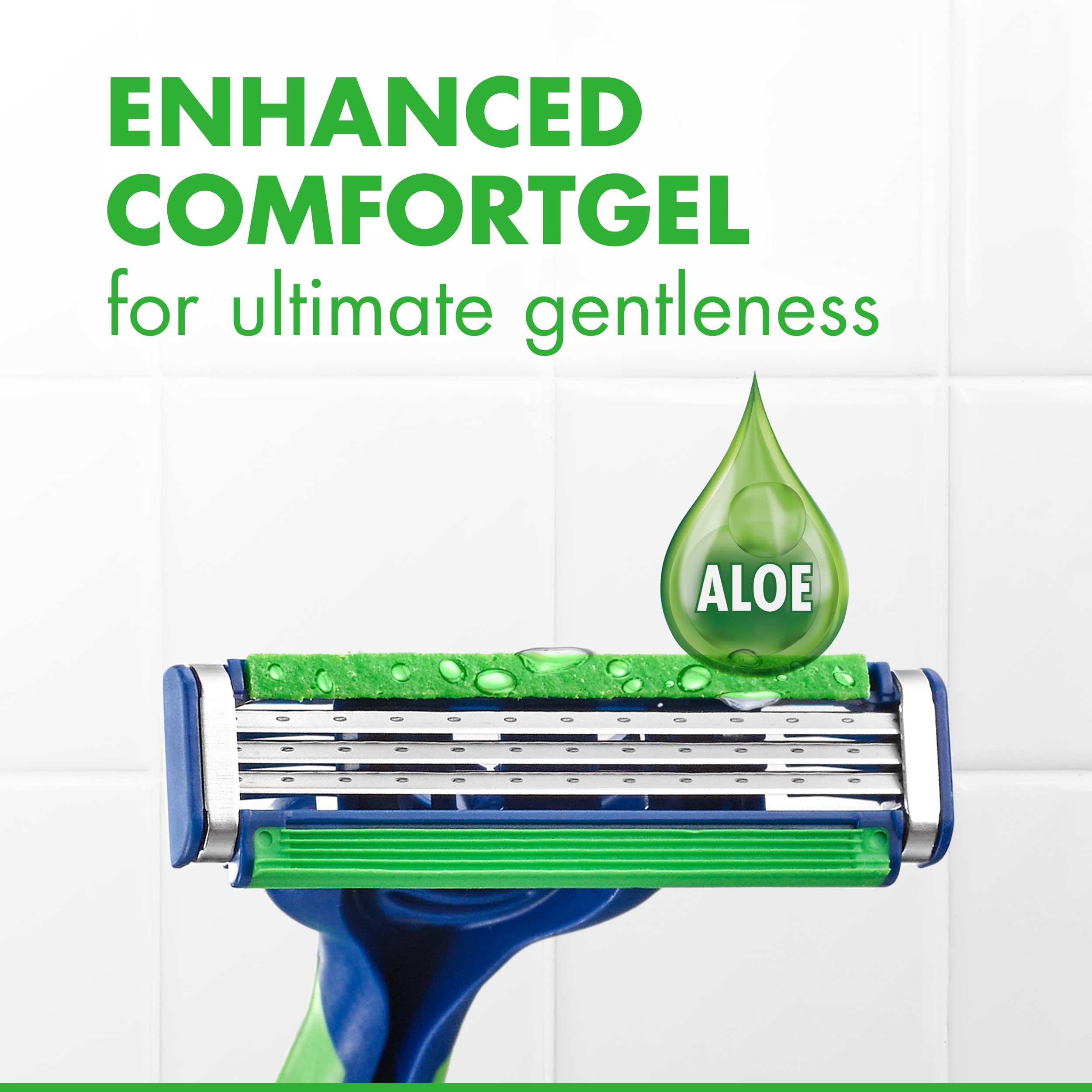 Gillette Sensor3 Sensitive Disposable Razors for Men, 16 Count, Enhanced Lubrastrip Glides Easily Over Your Skin