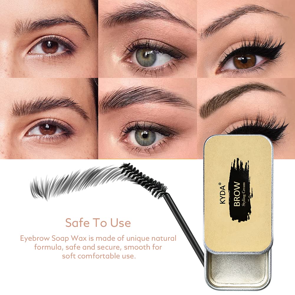 Ownest 2PCS Eyebrow Soap Kit,Brows Styling Soap,Long Lasting Waterproof Smudge Proof Eyebrow Styling Pomade for Natural Brows, 3D Feathery Brows Makeup Balm