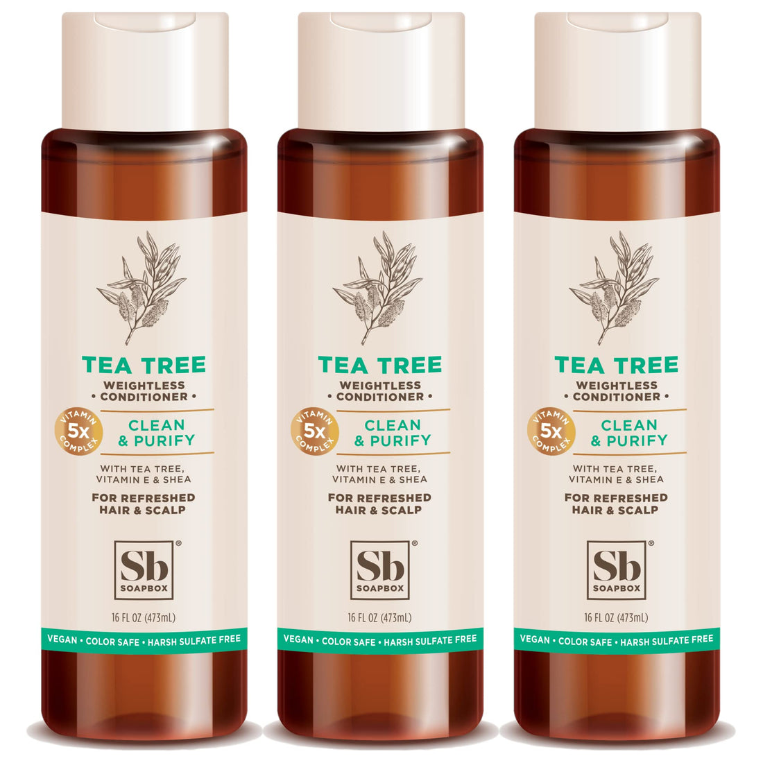 SoapBox Soaps Conditioner, Tea Tree with Shea Butter, 3 Count
