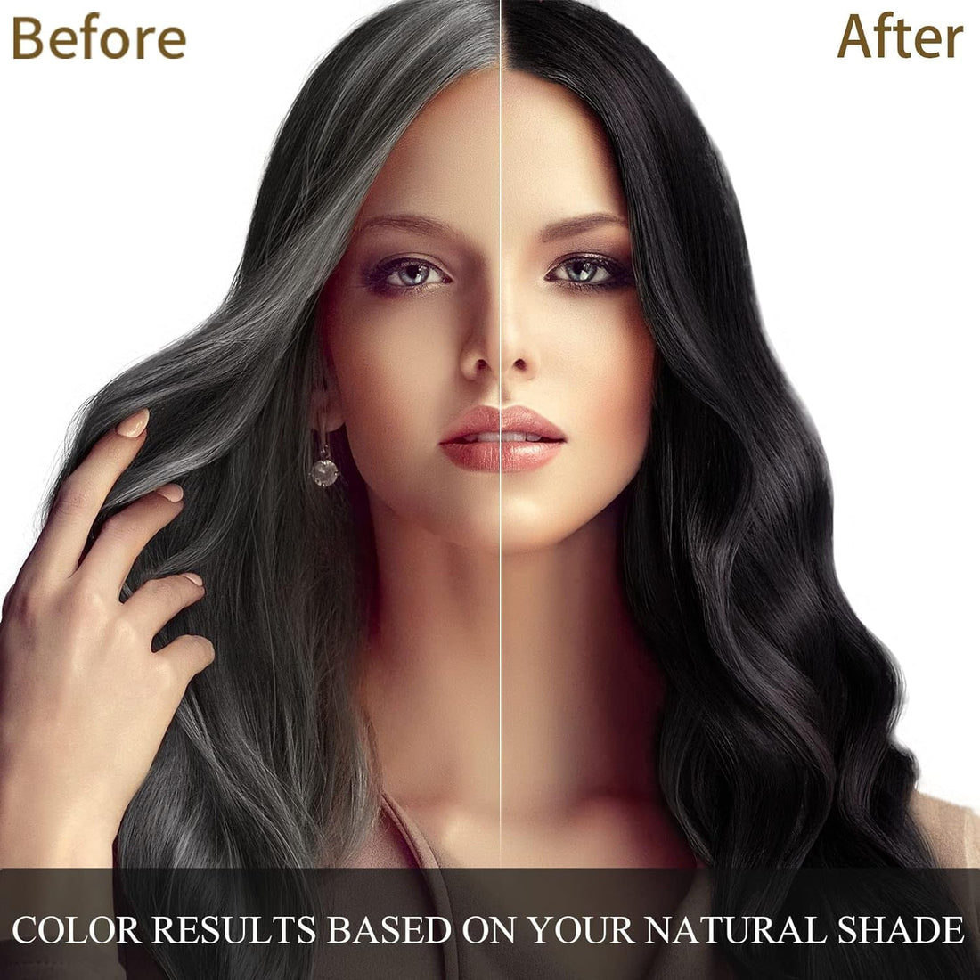 cosmpro Black Hair Dye Shampoo 3 in 1 for Women/Men for Gray Coverage Instant Hair Color Shampoo Natural Herbal Semi Permanent Champu Para Cana