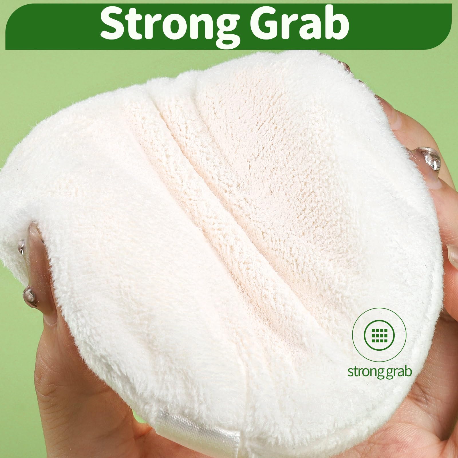 Teenitor 6pcs Powder Puff 4.13 Inch lrage Powder Puff, Powder puffs for Body Powder, Large Round Velour Powder Puff Loose Powder Puff, Body Powder Puff White