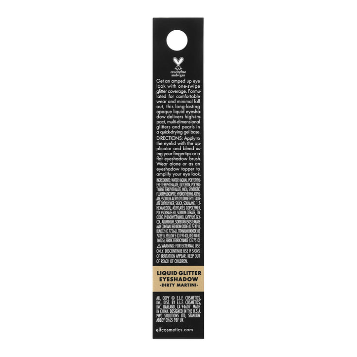 e.l.f. Cosmetics Liquid Glitter Gel Eyeshadow, Dirty Martini, 0.10 Fl. Ounce, Dirty Martini, 0.10 Fl Ounce