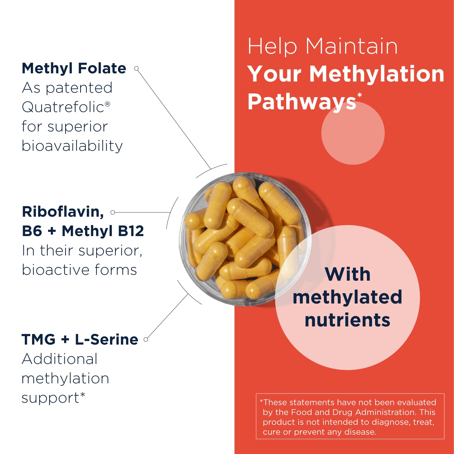 Designs for Health Homocysteine Supreme - Methylated B Vitamins with Riboflavin, B6, B12, Folate, L-Serine & TMG for Brain Support & Heart Health - Methylated Multivitamin (120 Capsules)