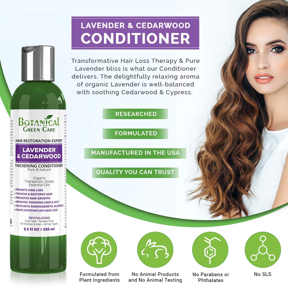 8 oz , Lavender & Cedarwood : Hair Loss Prevention Therapy Premium OrganicDeep Moisturizing & Intensive Reconstructive Conditioner“Lavender & Cedarwood”