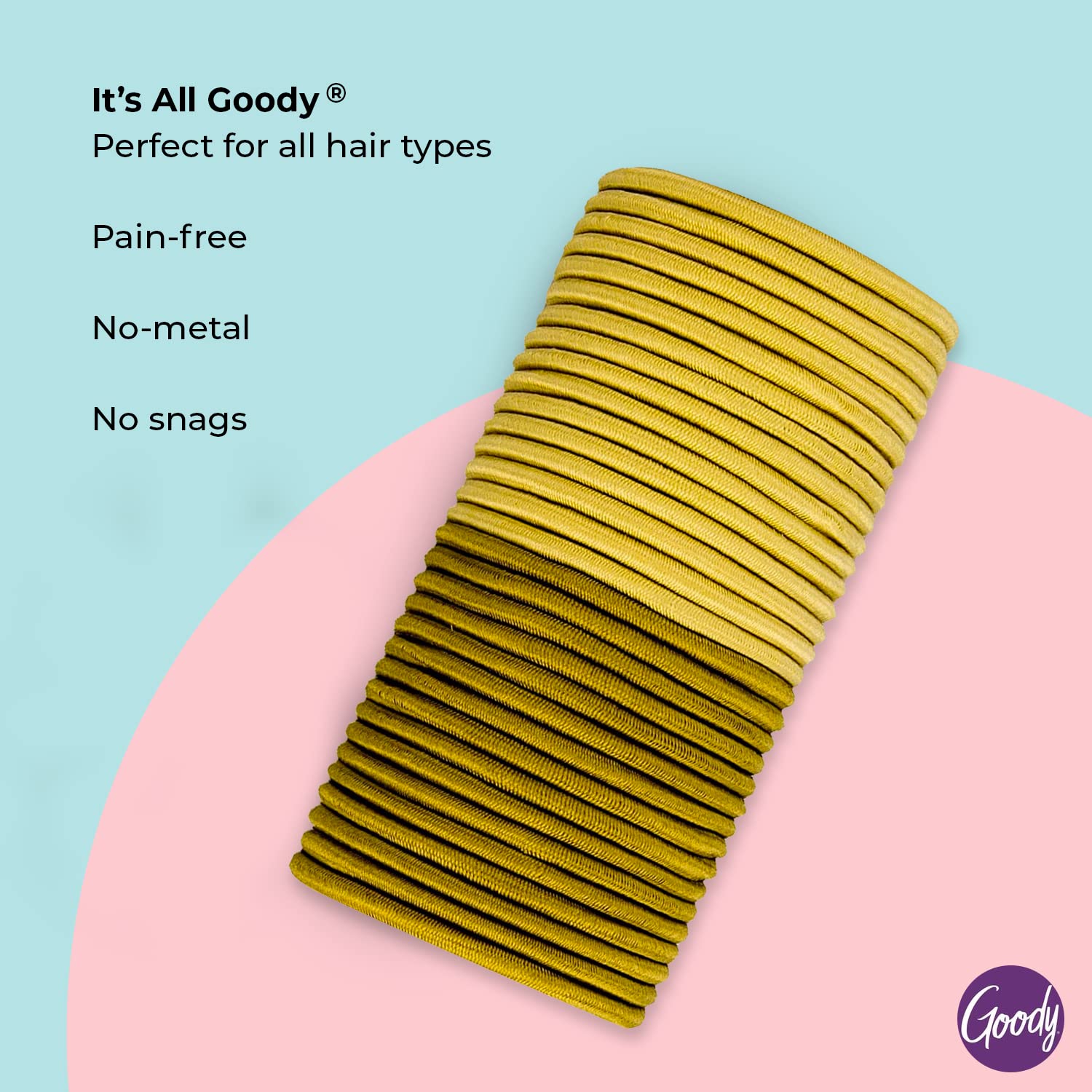 Blonde, 32 Ct (Pack Of 3) : Goody Ouchless Women'S Braided Elastics Blondes 4Mm For Medium Hair, (3 Pack/ 96 Ct Total)