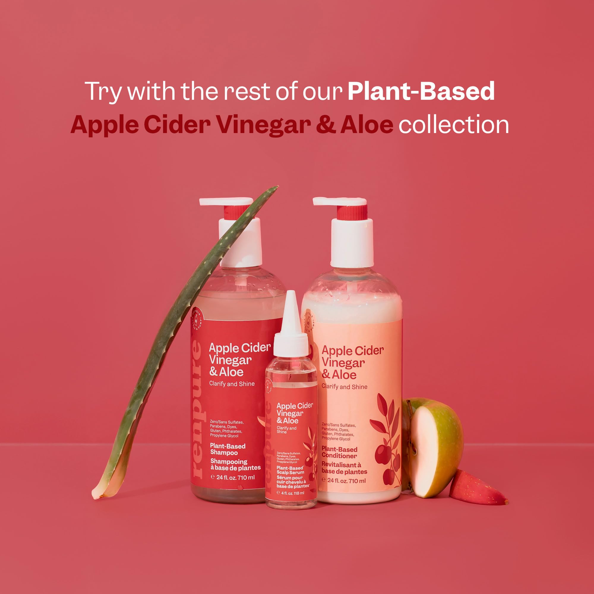 Renpure plant-based Beauty Apple Cider Vinegar Clarify + Shine Scalp Serum, 4 Fluid Oz