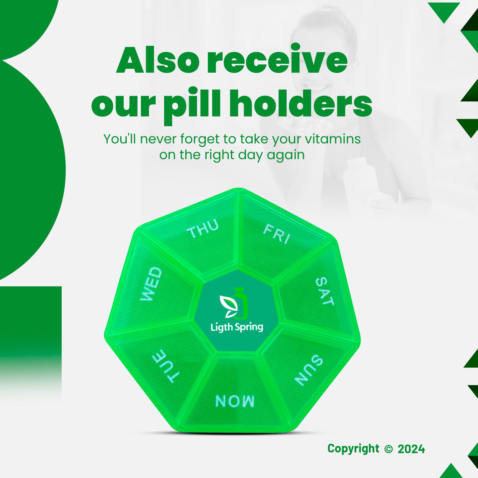 Adult Multivitamin/Multimineral Supplement with Antioxidants, Zinc, Vitamin D3 and B Vitamins 200 Tablets with Weekly Pill Organizer, A to Z Ligth&Spring Guide (3 Items)