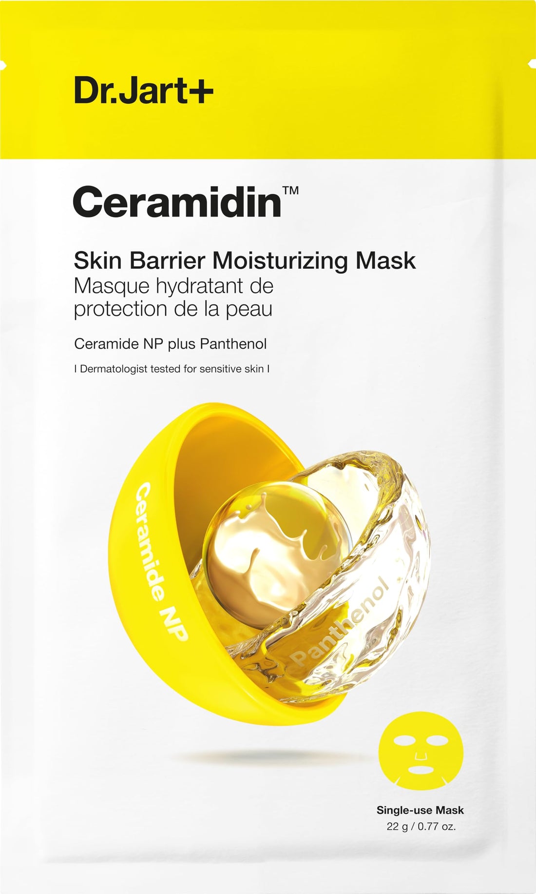 Dr.Jart+ Ceramidin™ Skin Barrier Moisturizing Face Mask | Sheet Mask | Korean Skin Care, 1 Pack