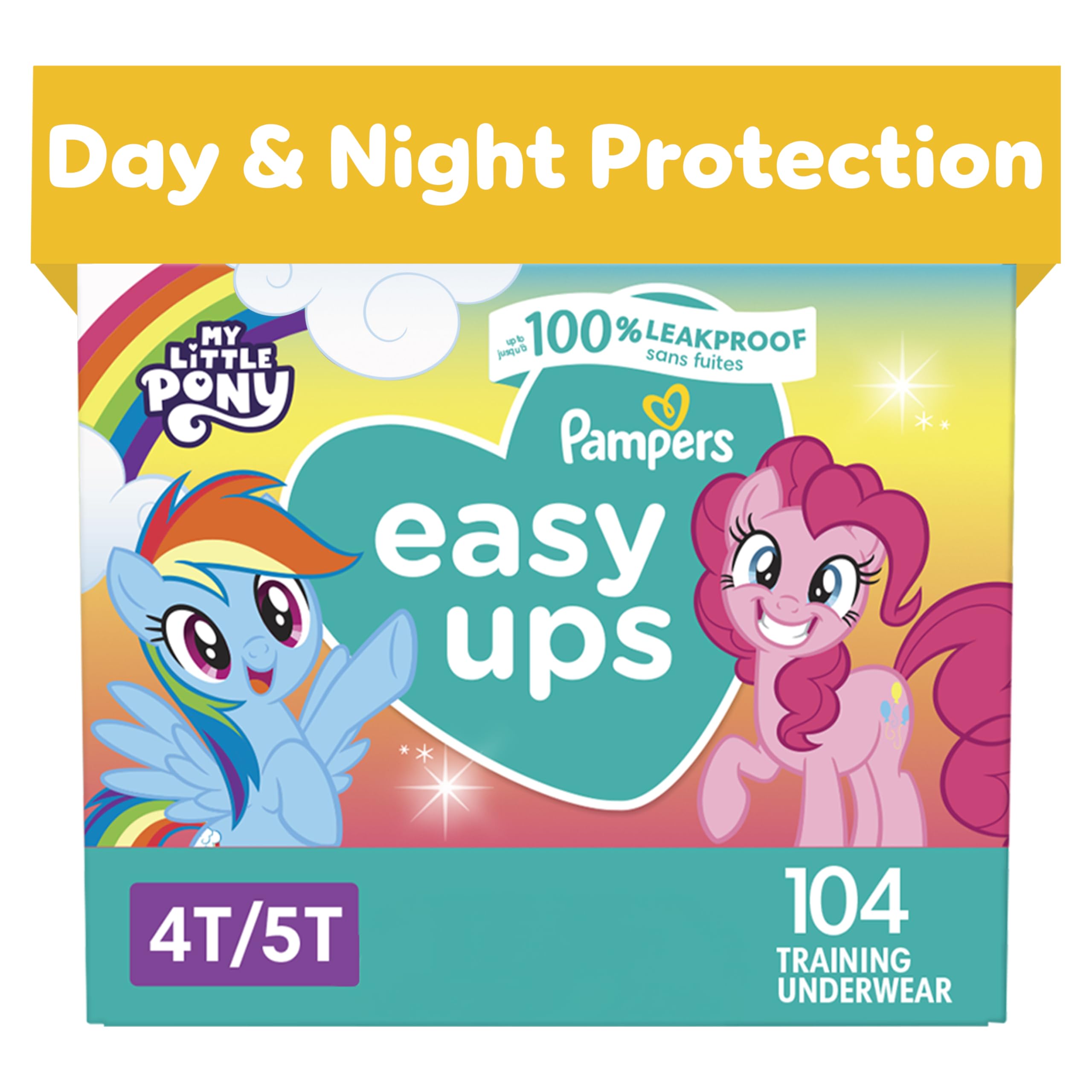 Pampers Easy Ups Training Girls Underwear, 4T-5T, 104 Count, ONE MONTH SUPPLY