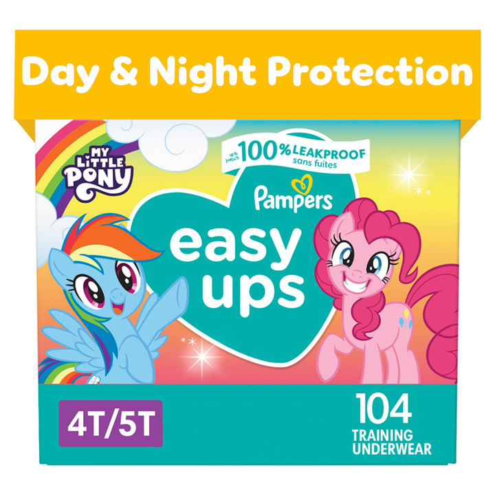 Pampers Easy Ups Training Girls Underwear, 4T-5T, 104 Count, ONE MONTH SUPPLY