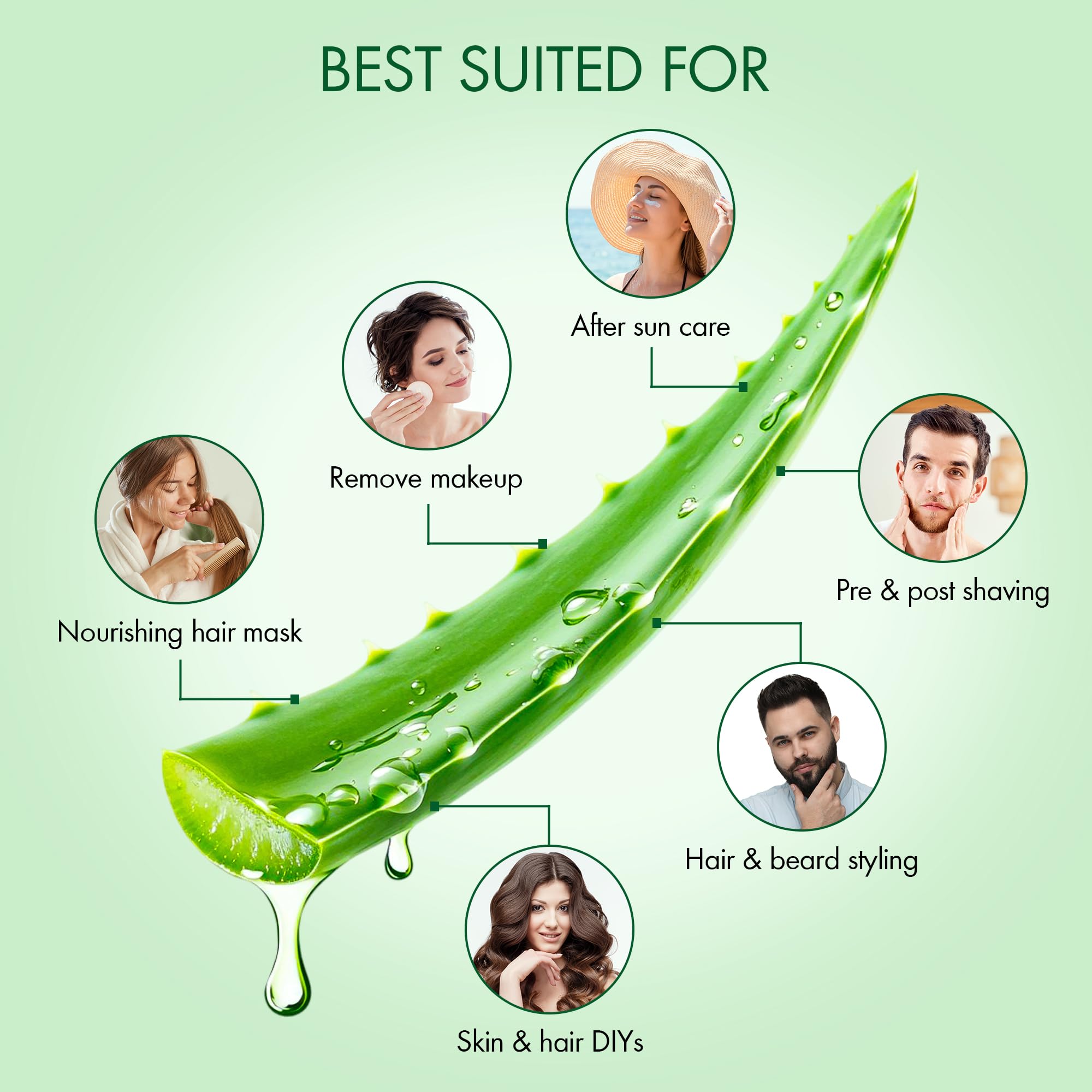 Majestic Pure Aloe Vera Gel for Face and Hair - with vitamin E, Soothes, Moisturizes, & Nourishes Skin & Hair, Soothes Sunburn | 8.5 Fl Oz