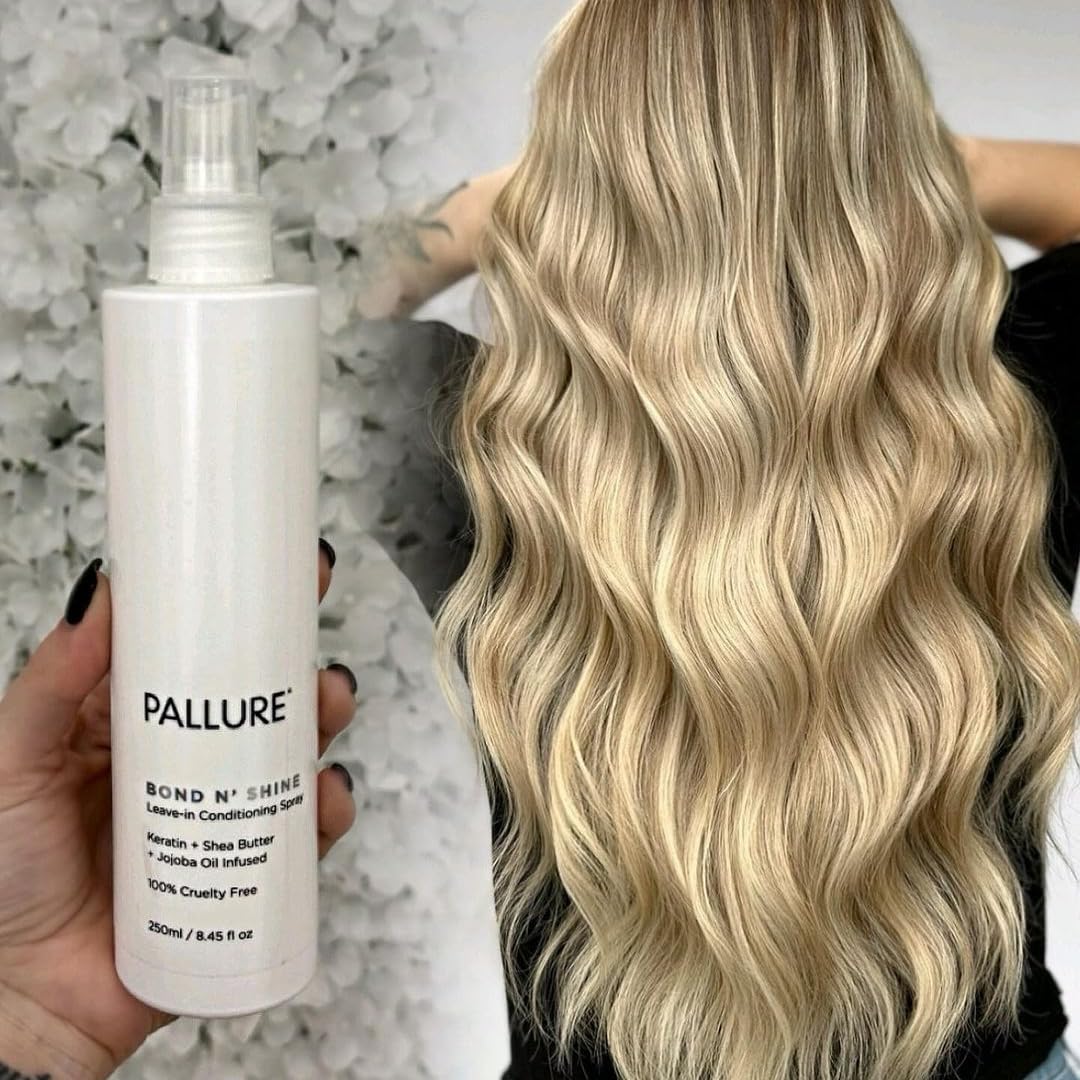 Pallure Bond N' Shine Leave-In Conditioning Heat Protecting Spray To Detangle, Strengthens, Repair Dry, Damaged Frizzy Hair, 250 ml