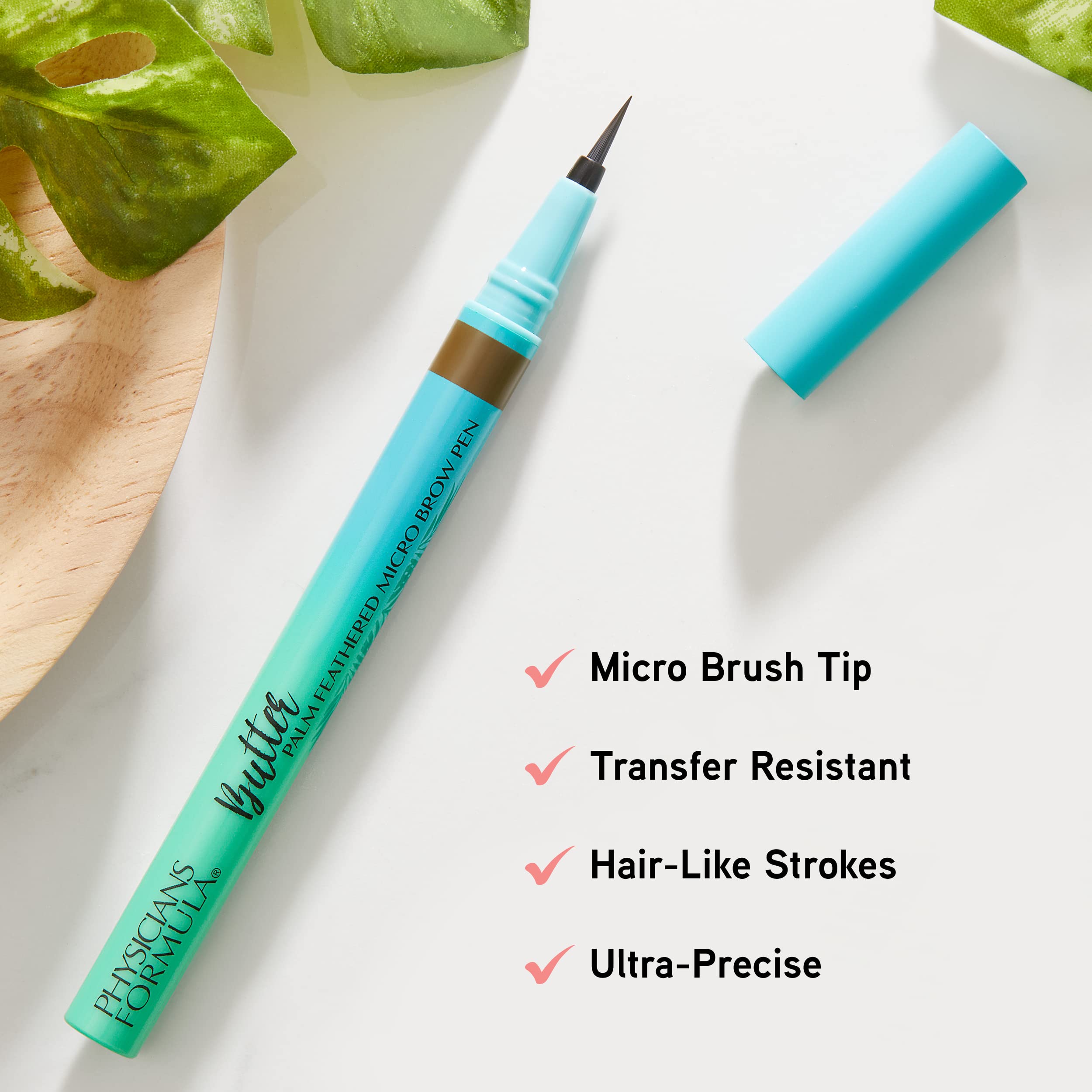 Eyebrow Makeup By Physicians Formula Butter Palm Feathered Micro Eyebrow Brow Color Pen, Dark Brown Universal Brown