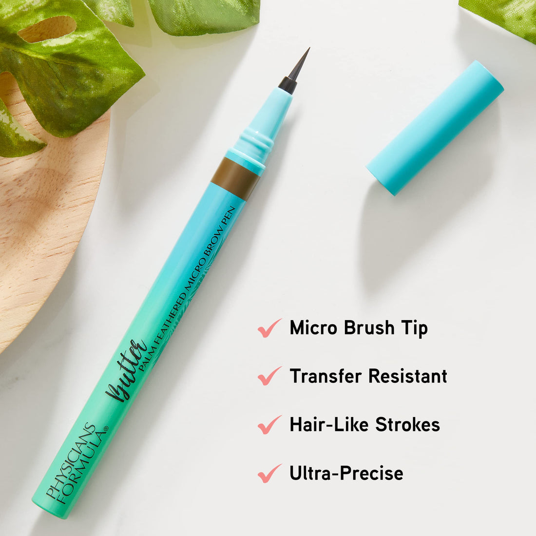 Eyebrow Makeup By Physicians Formula Butter Palm Feathered Micro Eyebrow Brow Color Pen, Dark Brown Universal Brown
