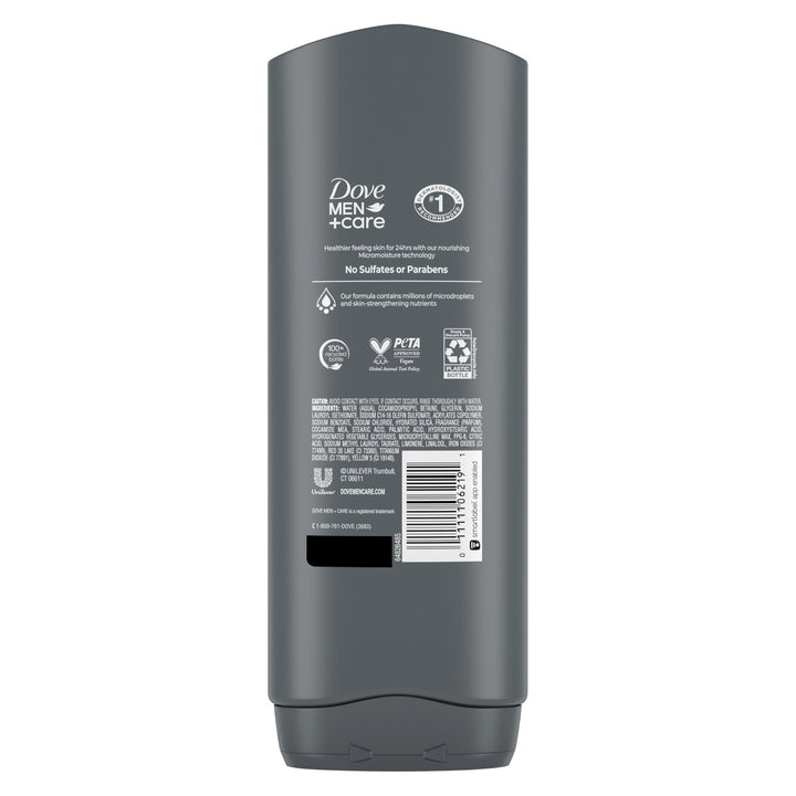 Dove Men+Care Men 4 Count Exfoliating Deep Clean Body & Face Wash For Men with 24-Hour Nourishing Micromoisture Technology 18 oz