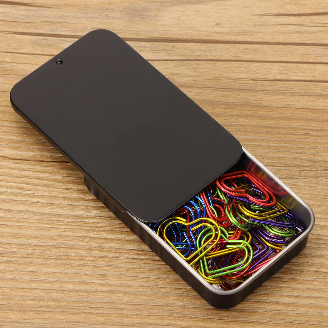 Mini Skater 4Pcs 3.15x1.97x0.59Mini Metal Slide Top Tin Containers, Sliding Cover Push-Pull Tin Box,Portable Slide Cover Storage Box for Wedding Jewelry Lip Balm Container Cosmetic Organizer(Black)