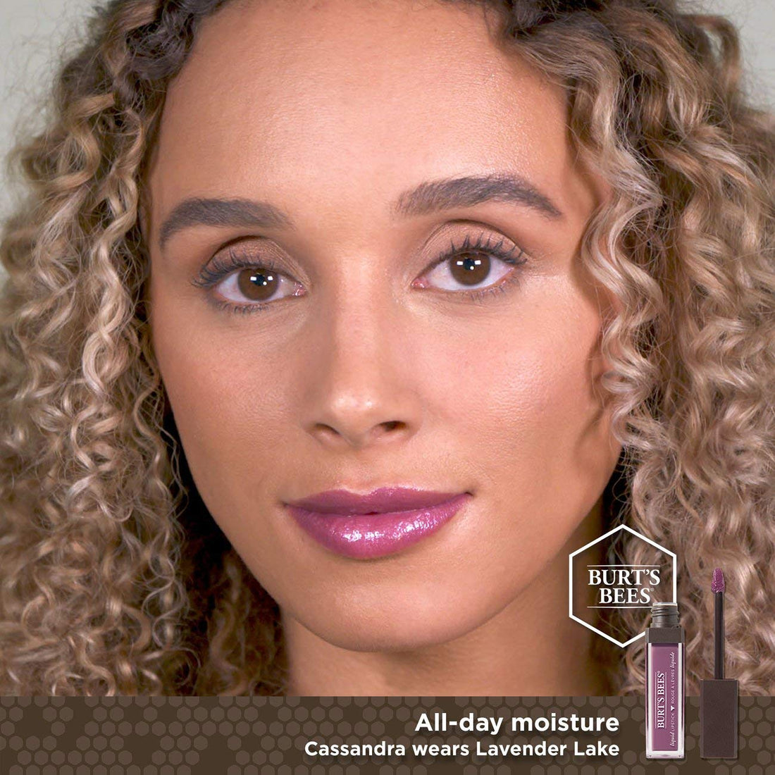 Burt's Bees 100% Natural Glossy Liquid Lipstick, Lavender Lake, 1 Tube
