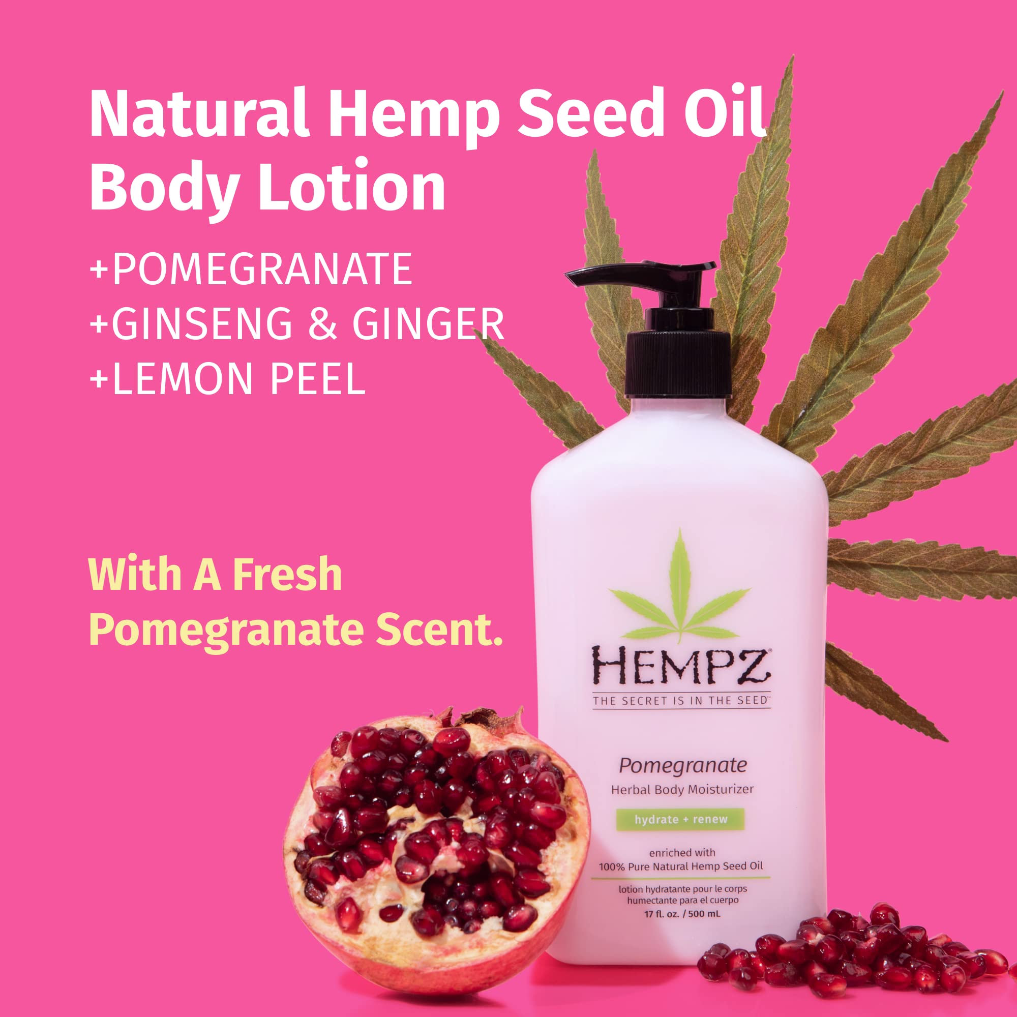HEMPZ Pomegranate Herbal Body Mositurizer - Body Lotion - 17oz