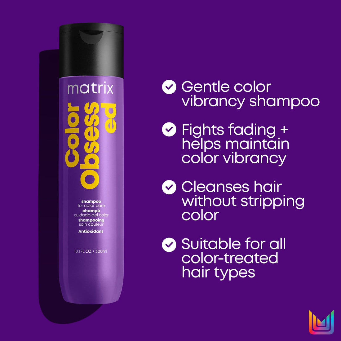Matrix Color Obsessed Antioxidant Shampoo | Enhances Hair Color & Prevents Fading | For Color Treated Hair | Cruelty Free | Salon Shampoo | Packaging May Vary | 10.1 Fl. Oz. | Vegan