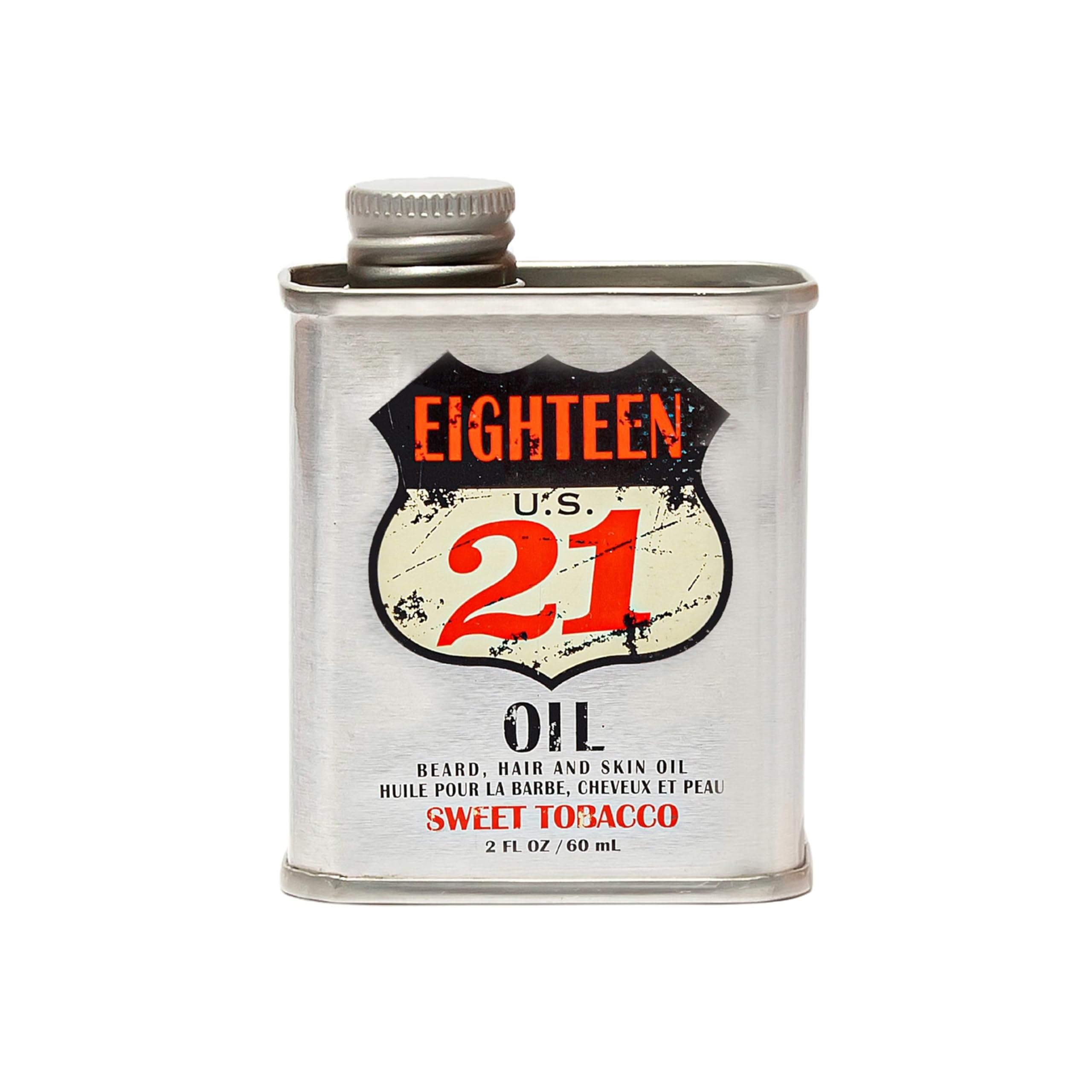 18.21 Man Made Hair, Skin & Beard Oil for Men Sweet Tobacco Scent - Non-Greasy, Conditioning Balm with Castor Seed, Jojoba, and Argan Oils - Premium Tattoo and Mustache Care Products 2oz