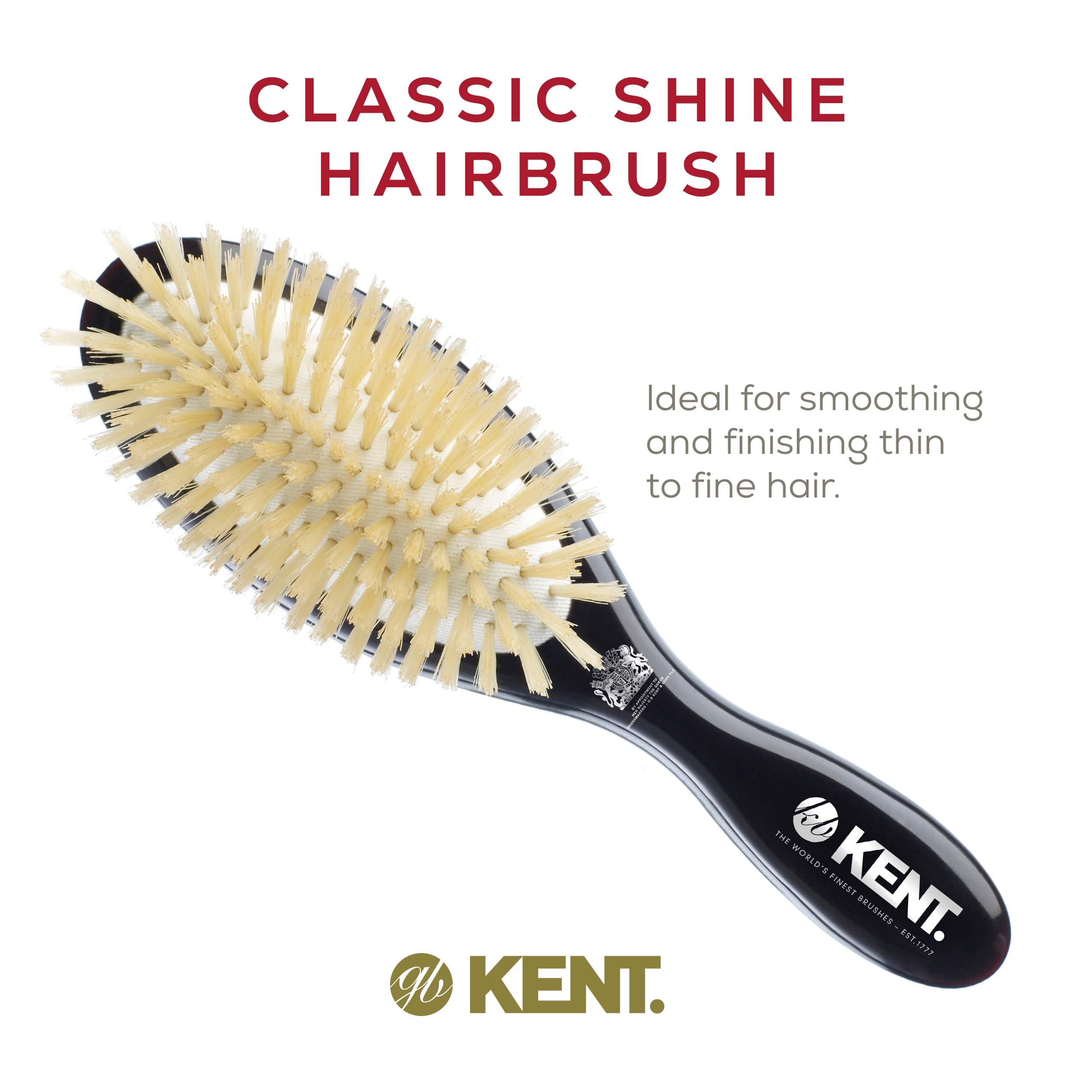 Kent Brushes Oval Cushion Hairbrush, White CSGM, Medium, 6 Ounce