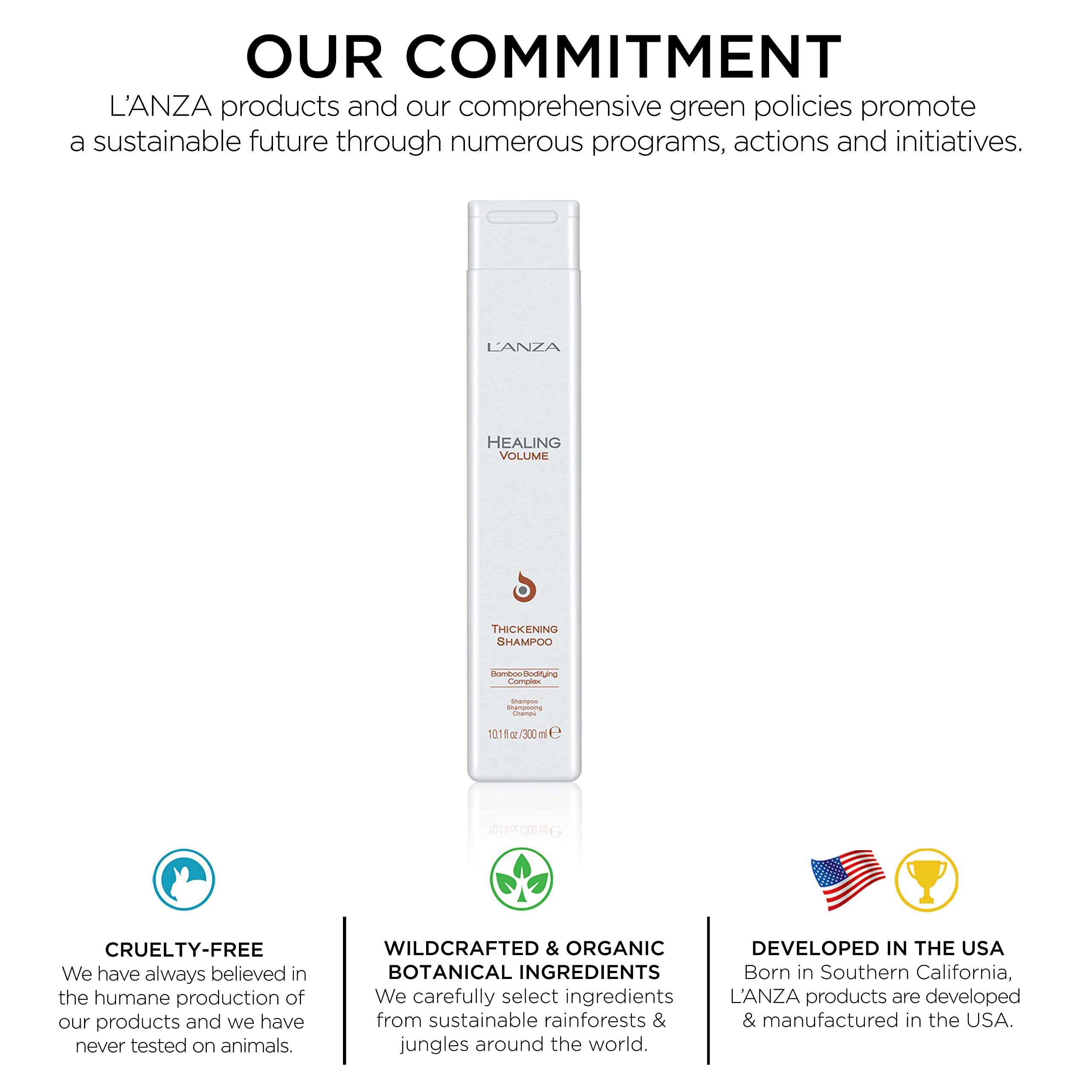 L'anza Healing Volume Thickening Shampoo for Unisex 10.1 Ounce