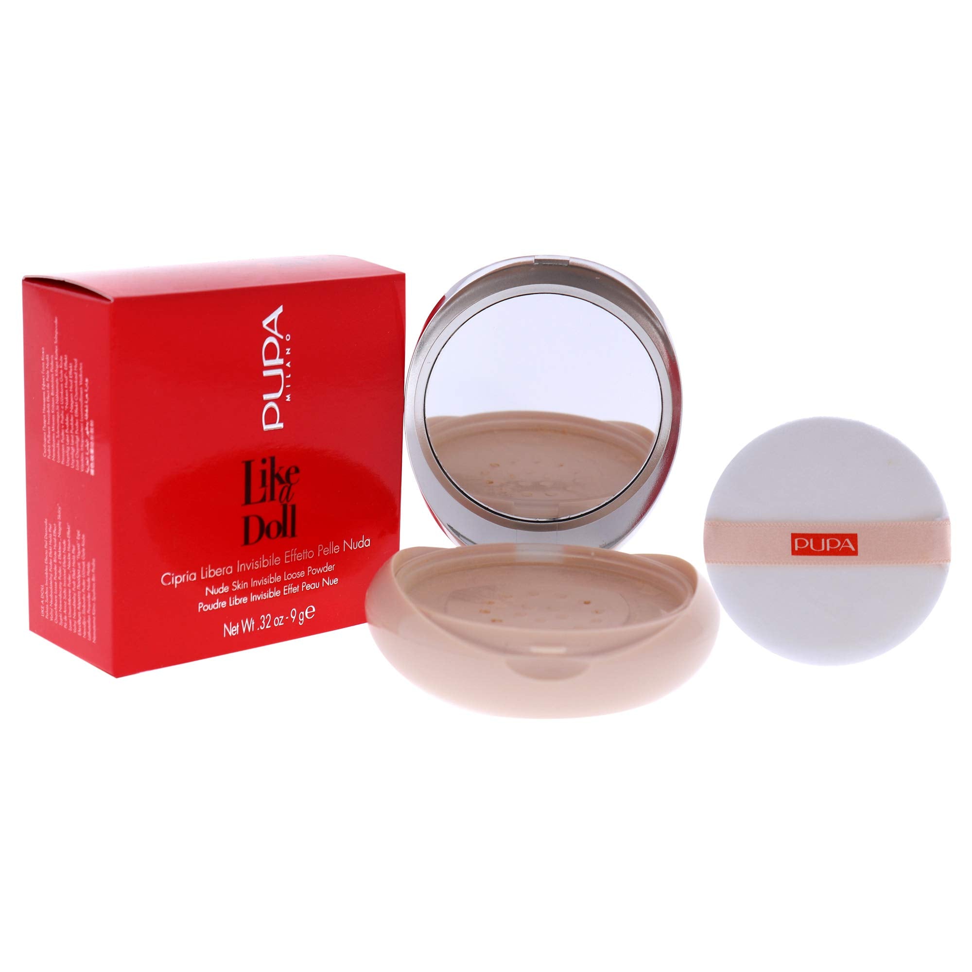 PUPA Milano Like A Doll Invisible Loose Powder - For a Radiant and Natural Look - Smooths Skin and Minimizes Blemishes - Perfectly Blends with Skin - 003 Natural Beige - 0.32 Oz (I0111822)