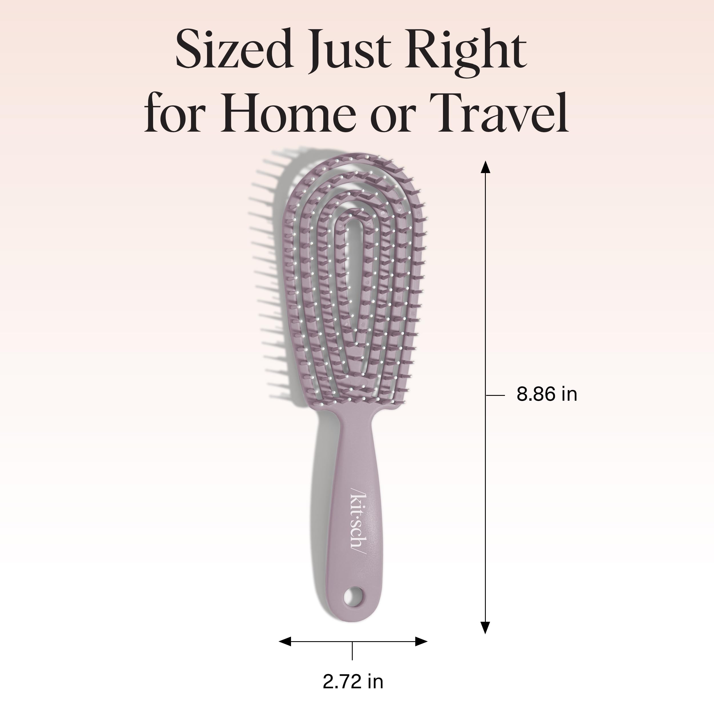 Kitsch Detangler Brush – Flexible Curly Hair Brush for Women, Men & Kids | Detangling Hairbrush with Bendable Frame and Ultra-Smooth Bristles for Wet or Dry Strands - Soft Violet