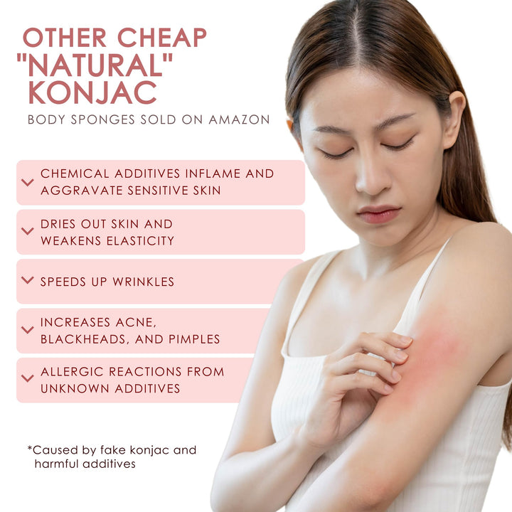 Konjac Body Sponge (2 Pack) Exfoliating Crushed Walnut | 100% Natural & Dye Free | Non-Toxic | Biodegradable | Eco-Friendly | Plastic Free Packaging