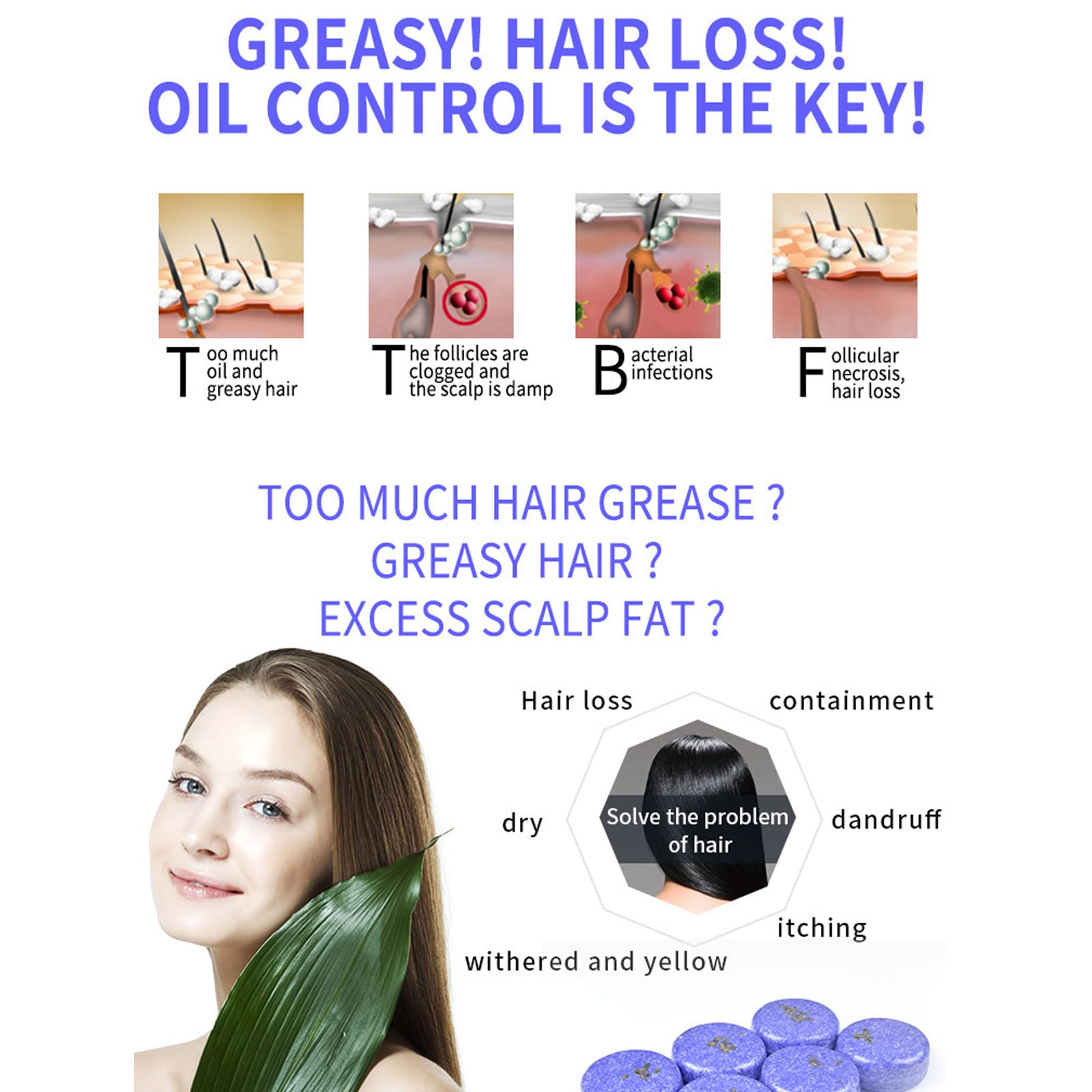 Loobexery 2PCS Shampoo Bar for Gray Hair, Lavender Shampoo Bar for Gray Hair, Natural Organics Shampoo and Conditioner Bar for Thinning Hair for Men & Women