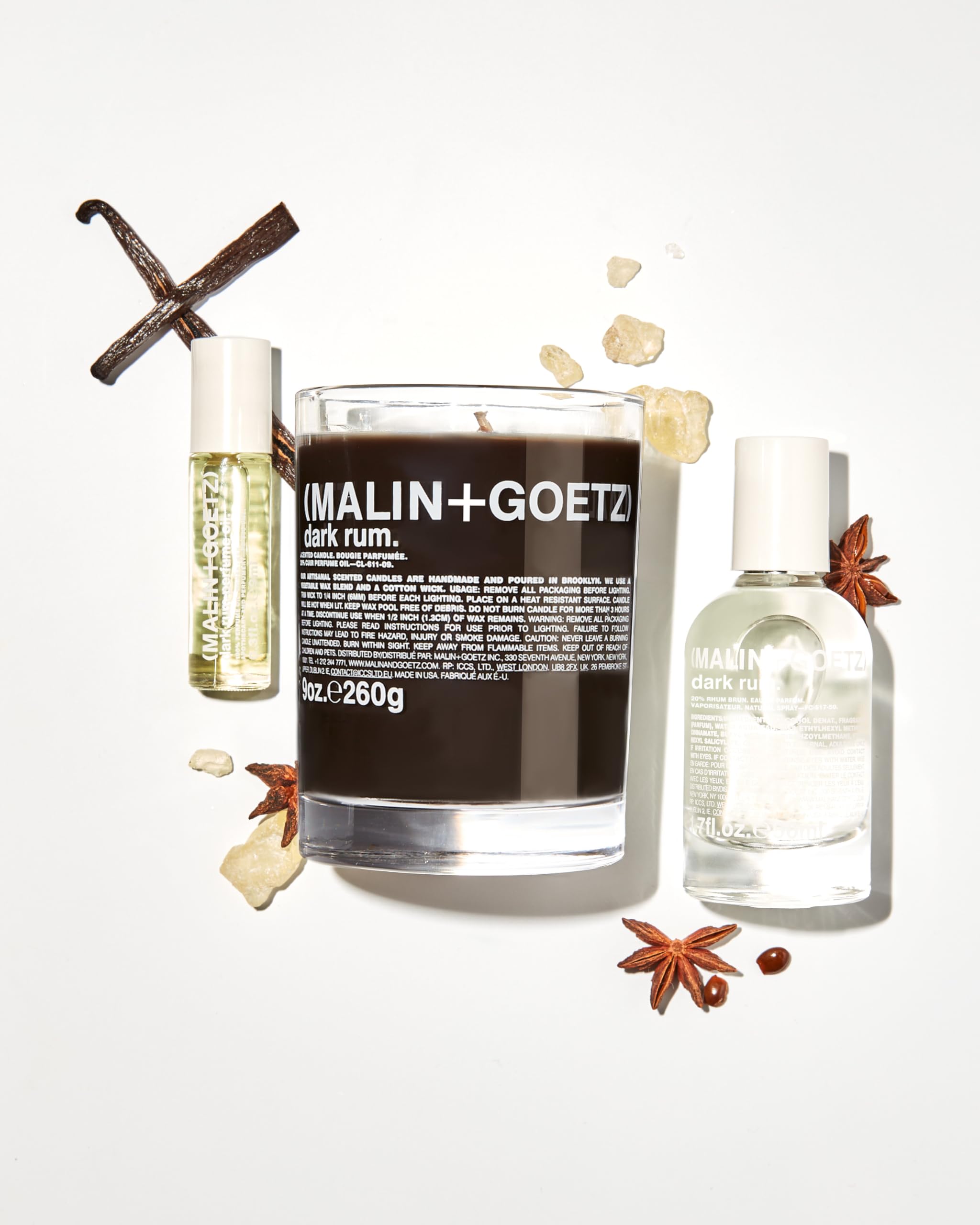 Malin + Goetz Dark Rum Candle ââ‚¬â€œ Dark & Spicy Aroma Fragrance Scent, Natural Wax Blend, Traditional Bay Rum Inspired, Vegan & Cruelty Free, Cotton Wick, Lasts 60 HoursÃ‚Â