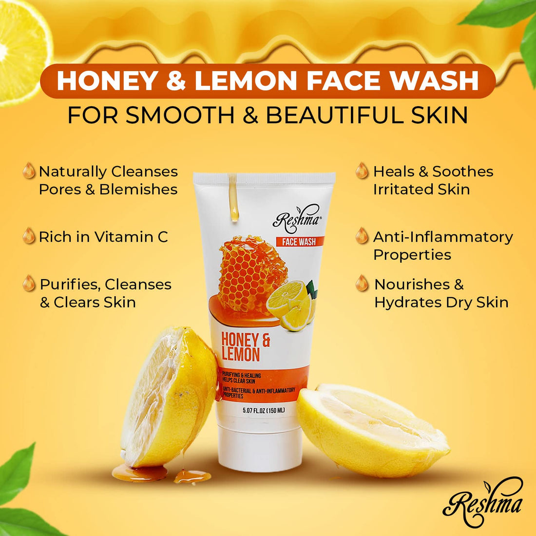 Reshma Beauty Honey & Lemon Face Wash, Pack Of 6