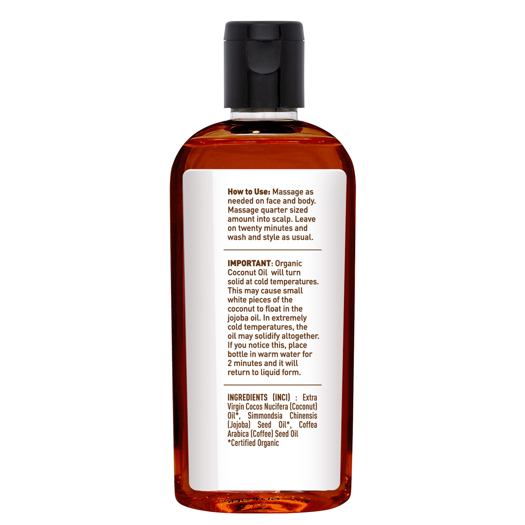 Desert Essence Organic Coconut with Jojoba and Coffee Oil, 4 Fluid Ounce