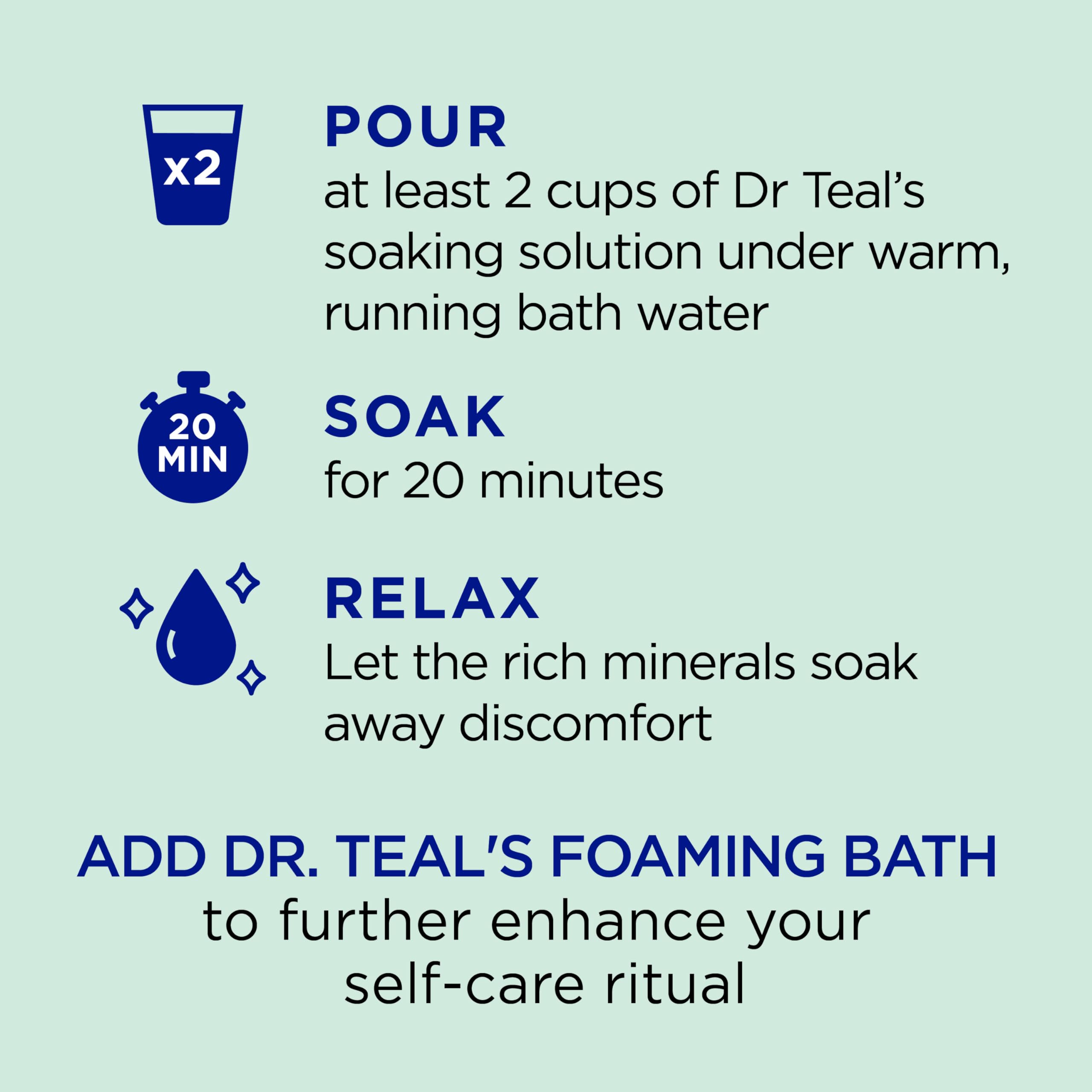 Dr Teal's Pure Epsom Magnesium Salt Soak, Glow & Hydrate with Ceramides & Avocado Essential Oils, 3 lbs