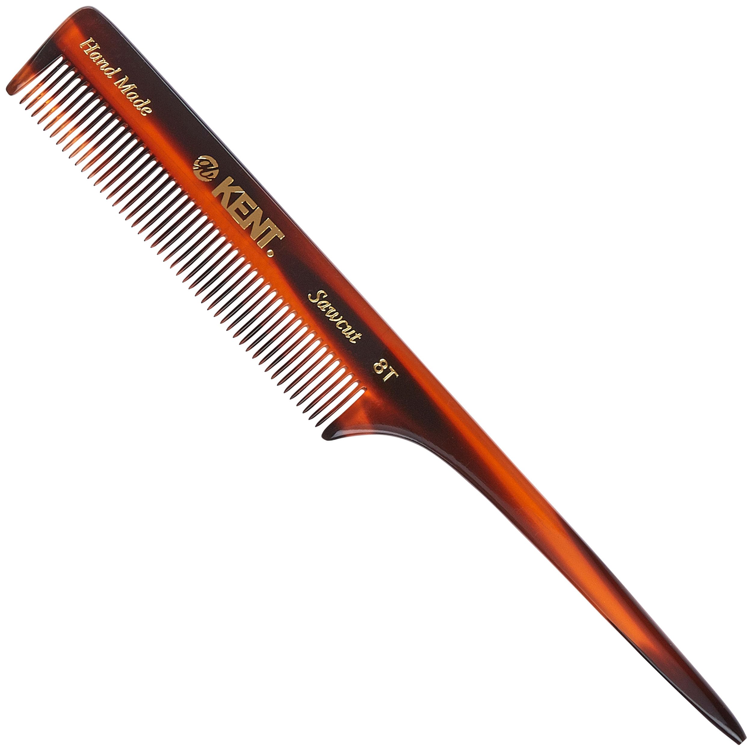Kent Authentic Handmade Rat Tail Comb, Dark Brown, 200mm