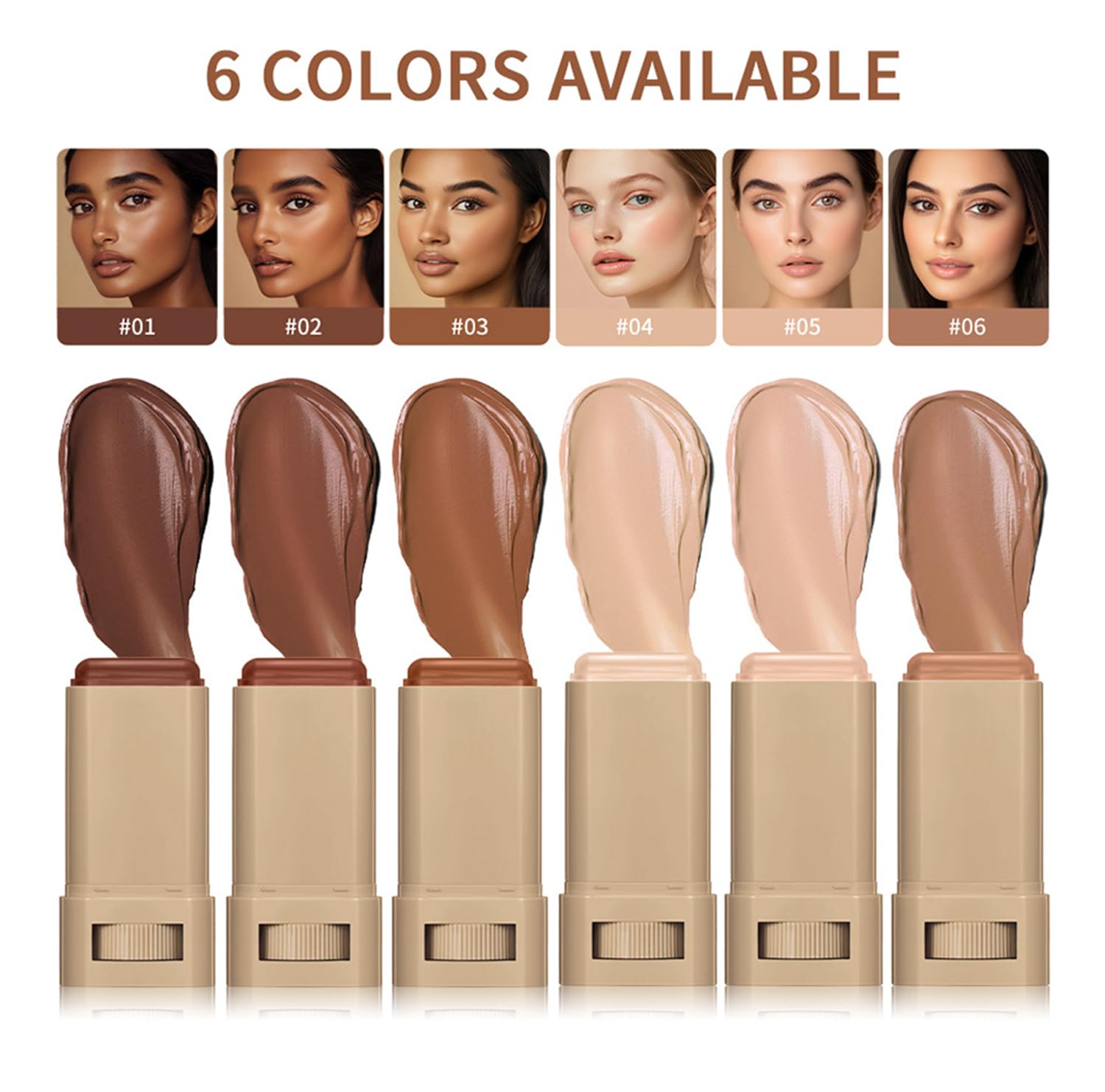 2 Pcs Foundation Stick Beauty Balm Serum Boosted Skin Tint Solid Tinted Moisturizing Serum Contour Stick Foundation for Women Natural Finish Makeup (#04, 0.63 OZ)