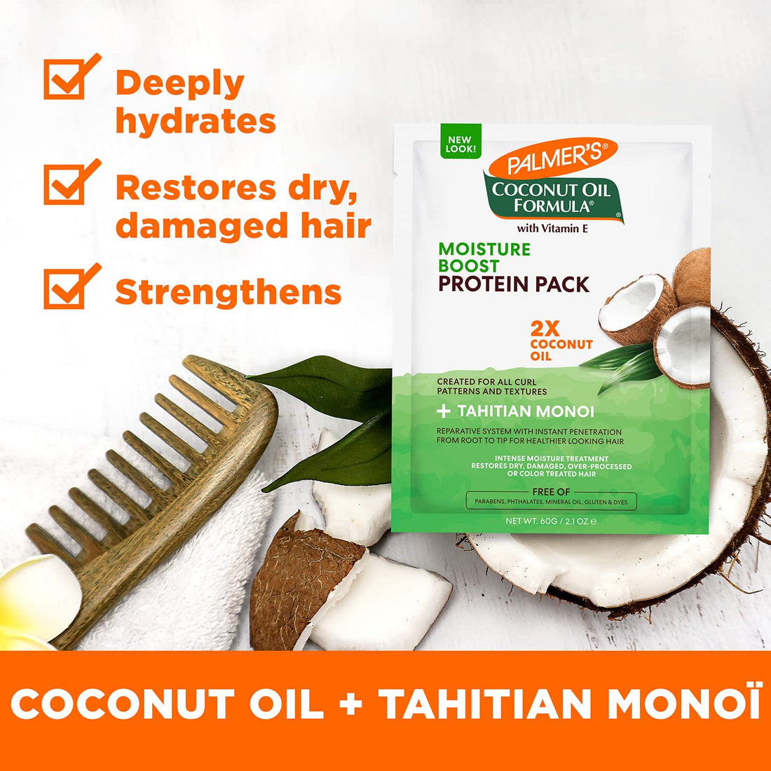 Palmer's Protein Coconut Oil, 2.1 Ounce
