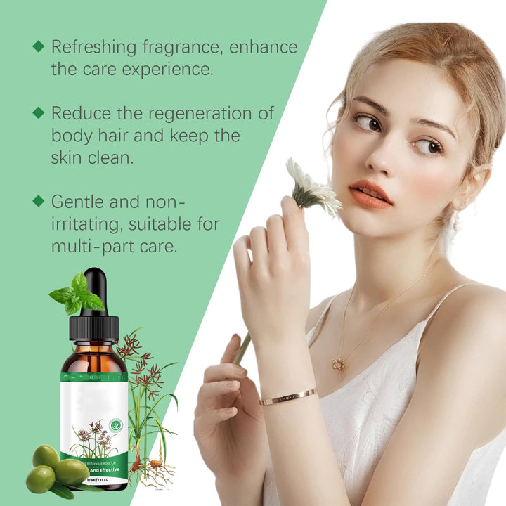2PCS Cyperus Rotundus Oil, Cyprus Oil Natural Nut Grass Oil for Reducing Body Hair Growth, Cyperus Rotundus Oil Organic, Reducing Body Hair Growth, Smooth Skin & Hair Removal, Moisturizing & Soothing
