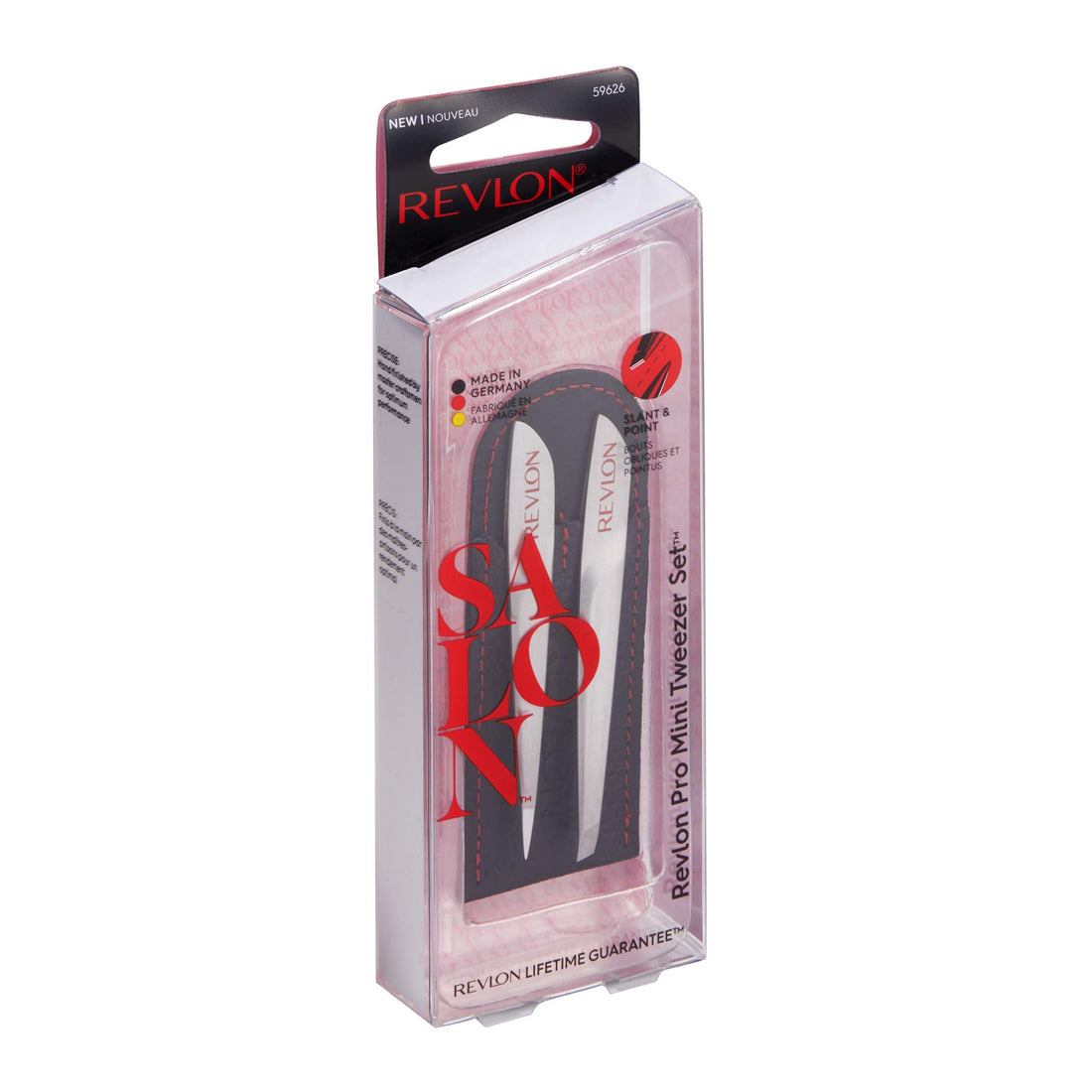 Revlon Salon Pro Mini Tweezer Set, Slanted and Pointed Tip Tweezer, Made with Corrosion Resistant Stainless Steel
