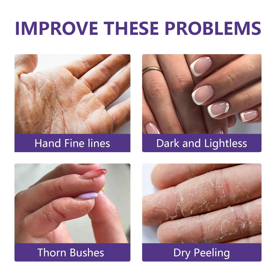 BYOTOUTY Lavender Essence Hand Masks Moisturizing Glove 6 Pack, Repairing Hand Masks for Dry Cracked Hands, Hydrating Hand Mask for Women with Aloe, Glycerin, Hand Care Christmas Spa Gift Set