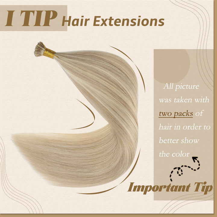 18, Ash Brown With Blonde: Youngsee 18Inch Remy Hair Extensions Fusion I Tip Human Hair 1G/Strand 50Strands Ash Blonde Highlight With Bleach Blonde Keratin Fusion Stick Tip Human Hair Ext