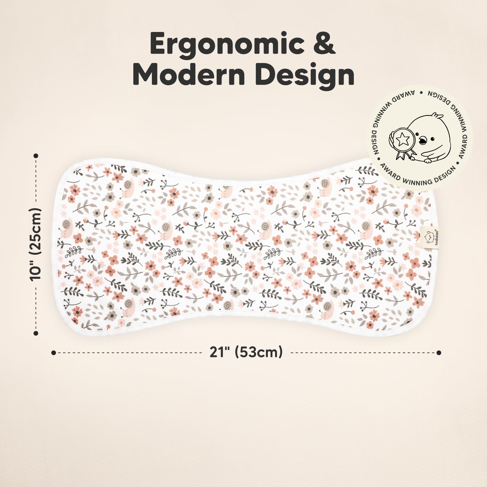 Organic Burp Cloths Baby Boy & Girl - 5-Pack Super Absorbent Cotton Burping Cloths for Babies, Soft & Plush Newborn Spit Up Rags, Infant Towels for Milk Spit Up, Unisex, Large 21 x 10 (Sweet Charm)