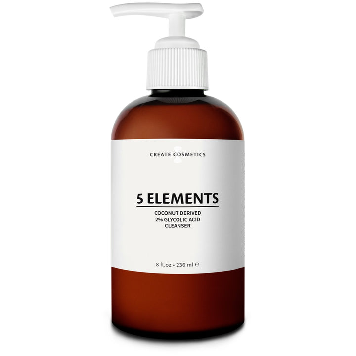 5 Elements Cleanser - Glycolic Acid & Coconut Derived Face & Body Wash for Blemished Skin by Create Cosmetics - 8 fl.oz