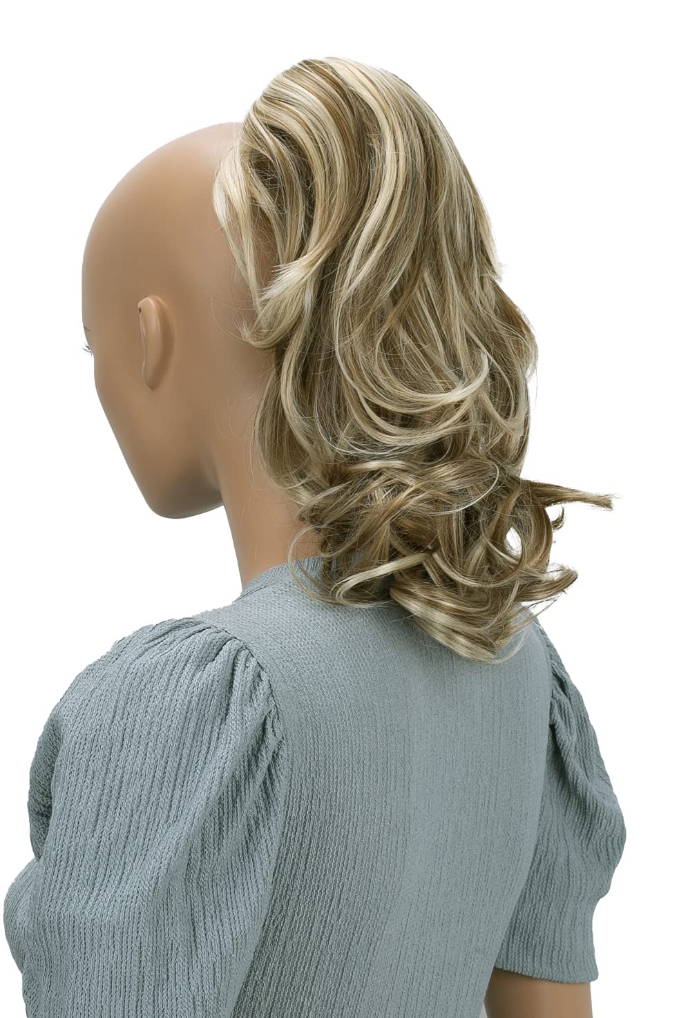 Dark blonde mix # 27H613 H94 : PRETTYSHOP 14 & 110g Hair Piece Ponytail Extension Straight Light Curled Nature Looking Heat-Resisting Different Colors (dark blonde mix H94_27H613)