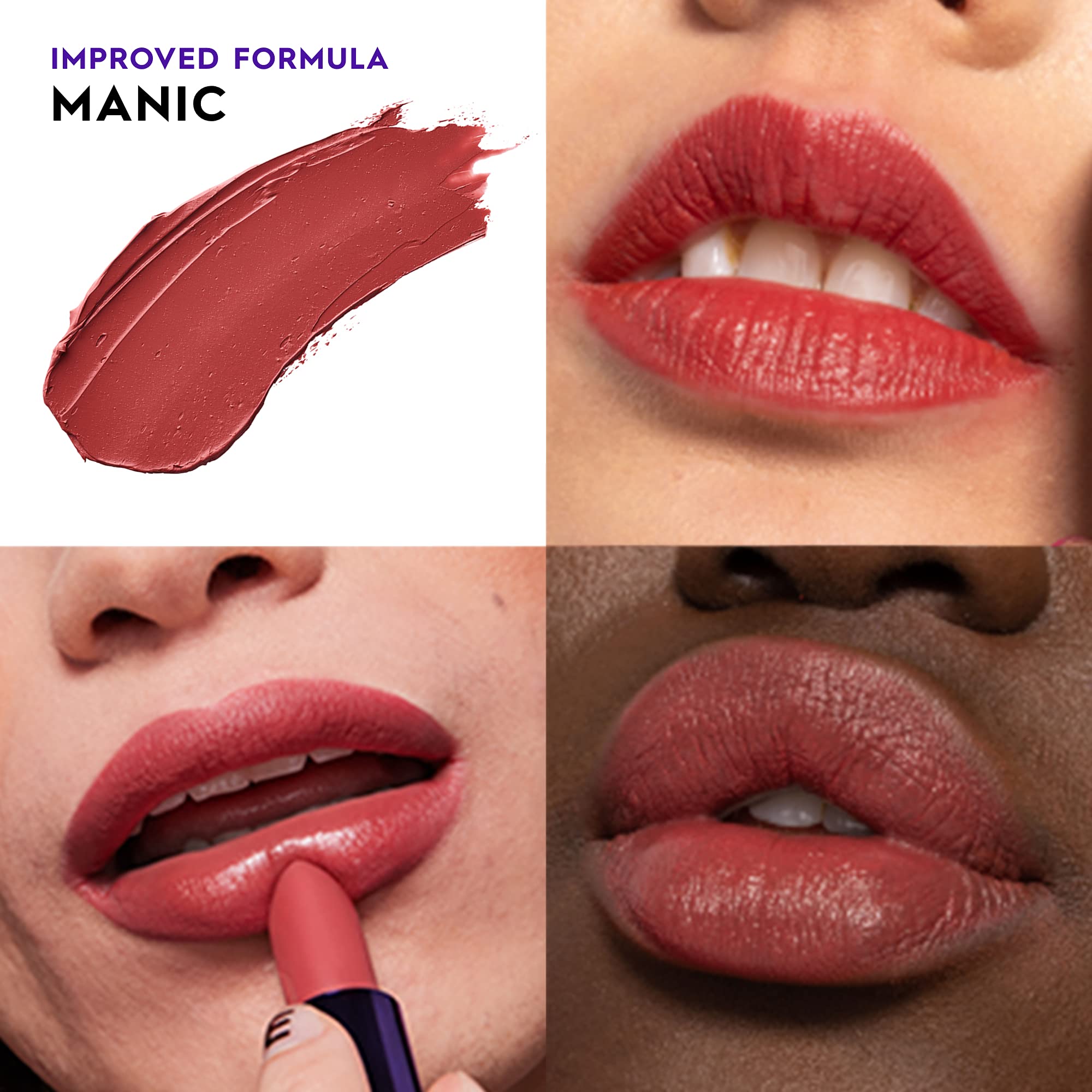 URBAN DECAY Vice Hydrating Lipstick (Manic - Soft Wine Mauve - Cream Finish), Creamy Formula, Moisturizing Lip Color with Aloe Vera & Avocado Oil, Vegan, Cruelty-free - 0.11 oz